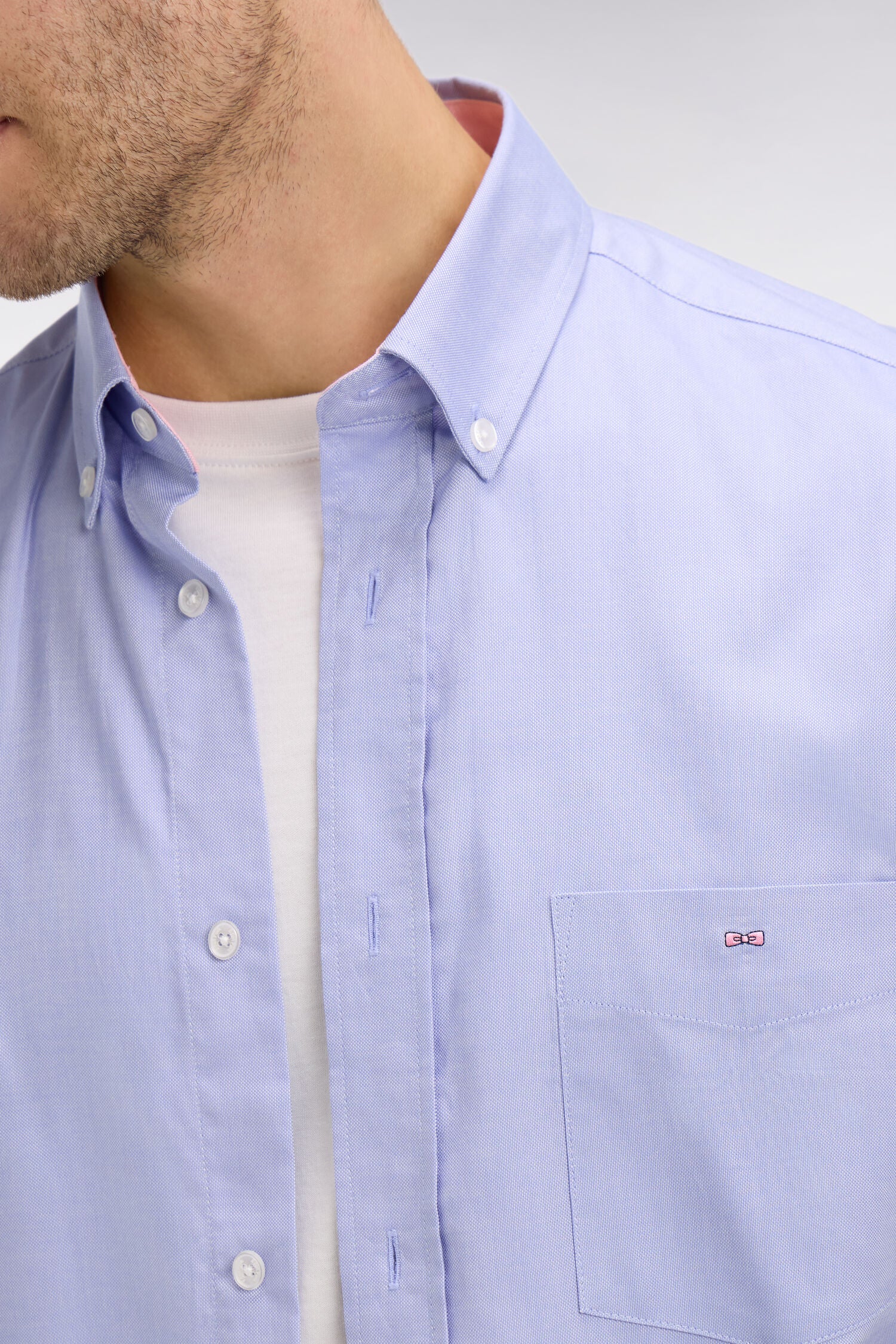 Chemisette bleu unie en coton - Image 6