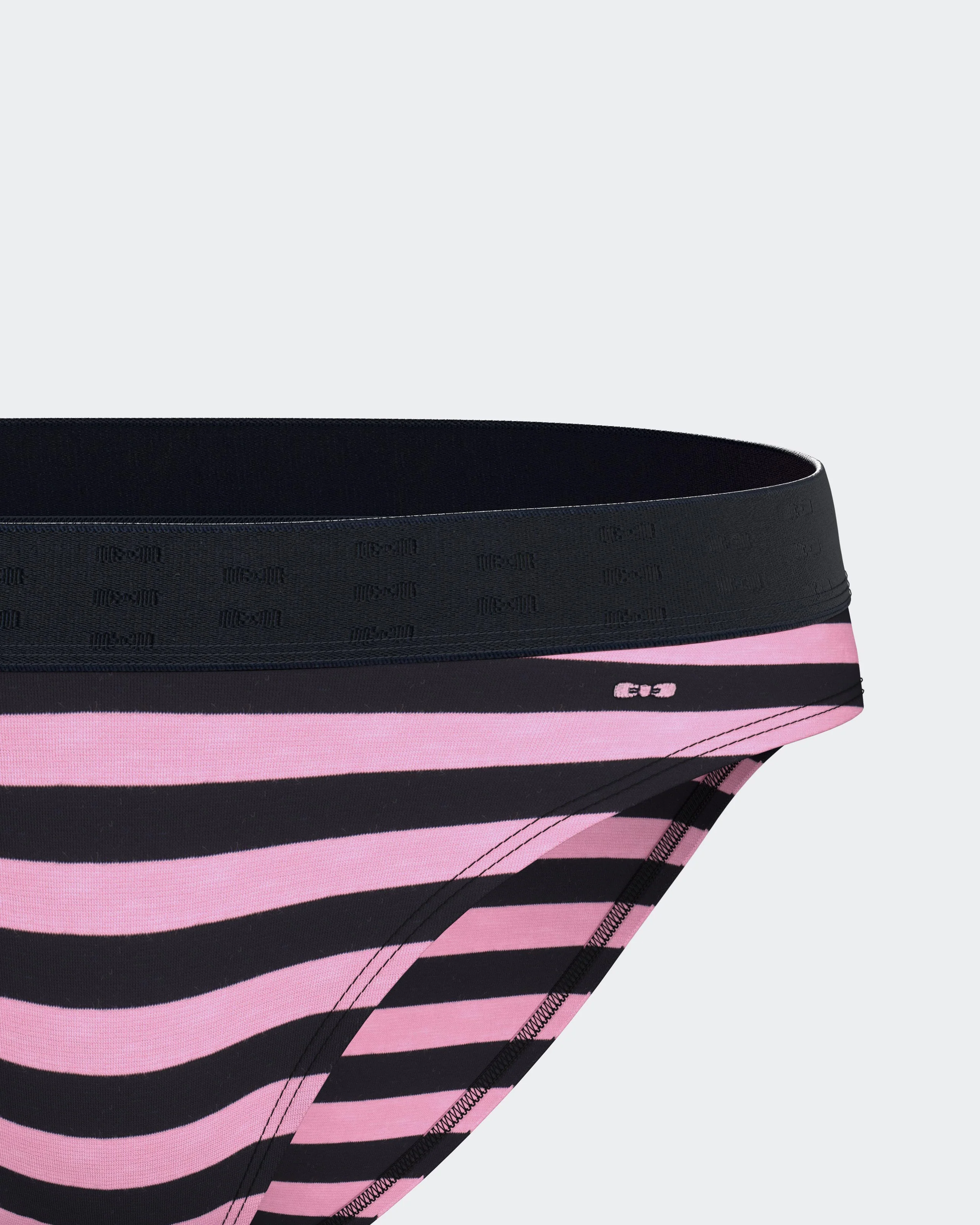 Culotte en coton stretch rayé marine et rose - Image 2