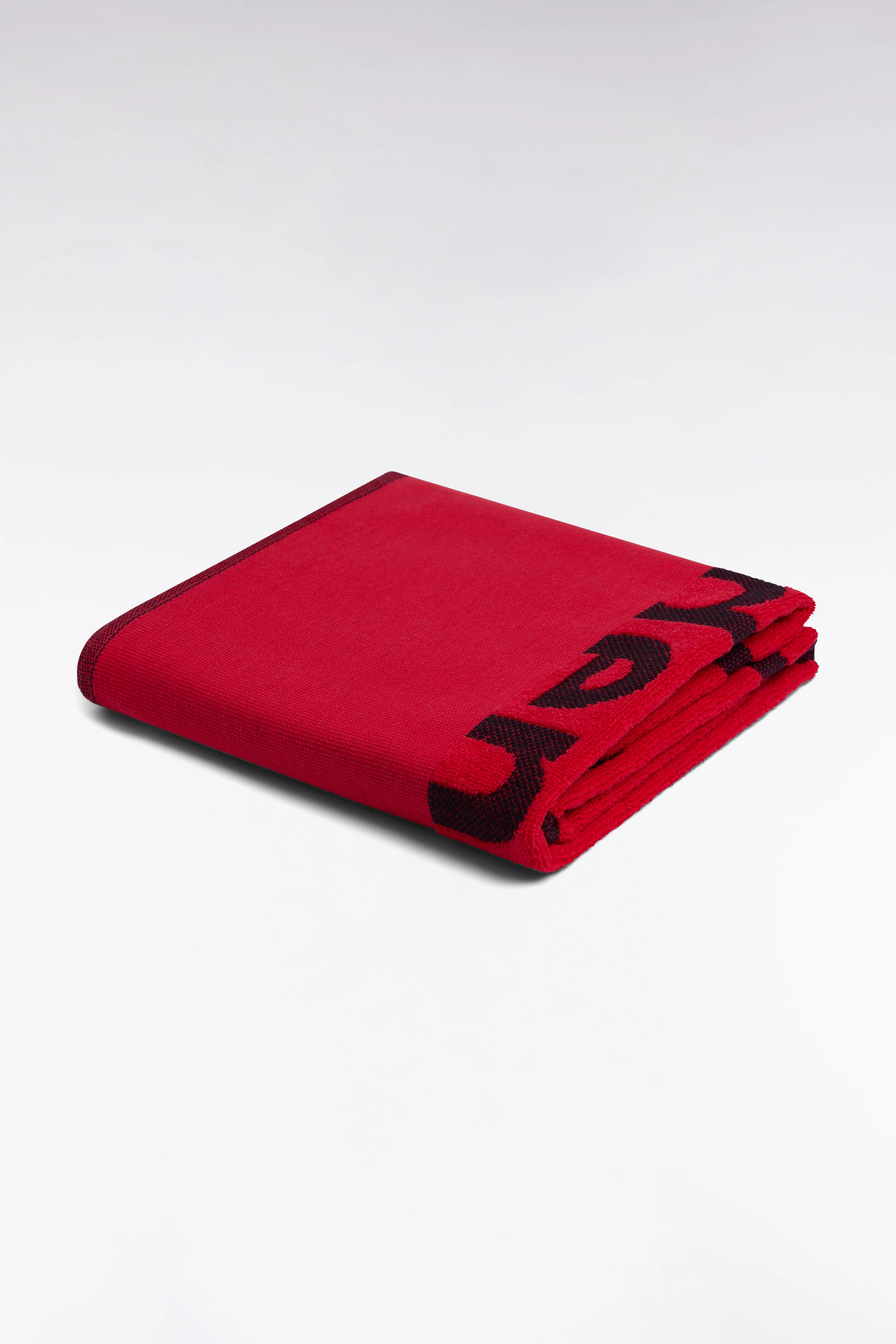 Drap de plage en coton éponge fuchsia jacquard Eden Park noir - Image 2