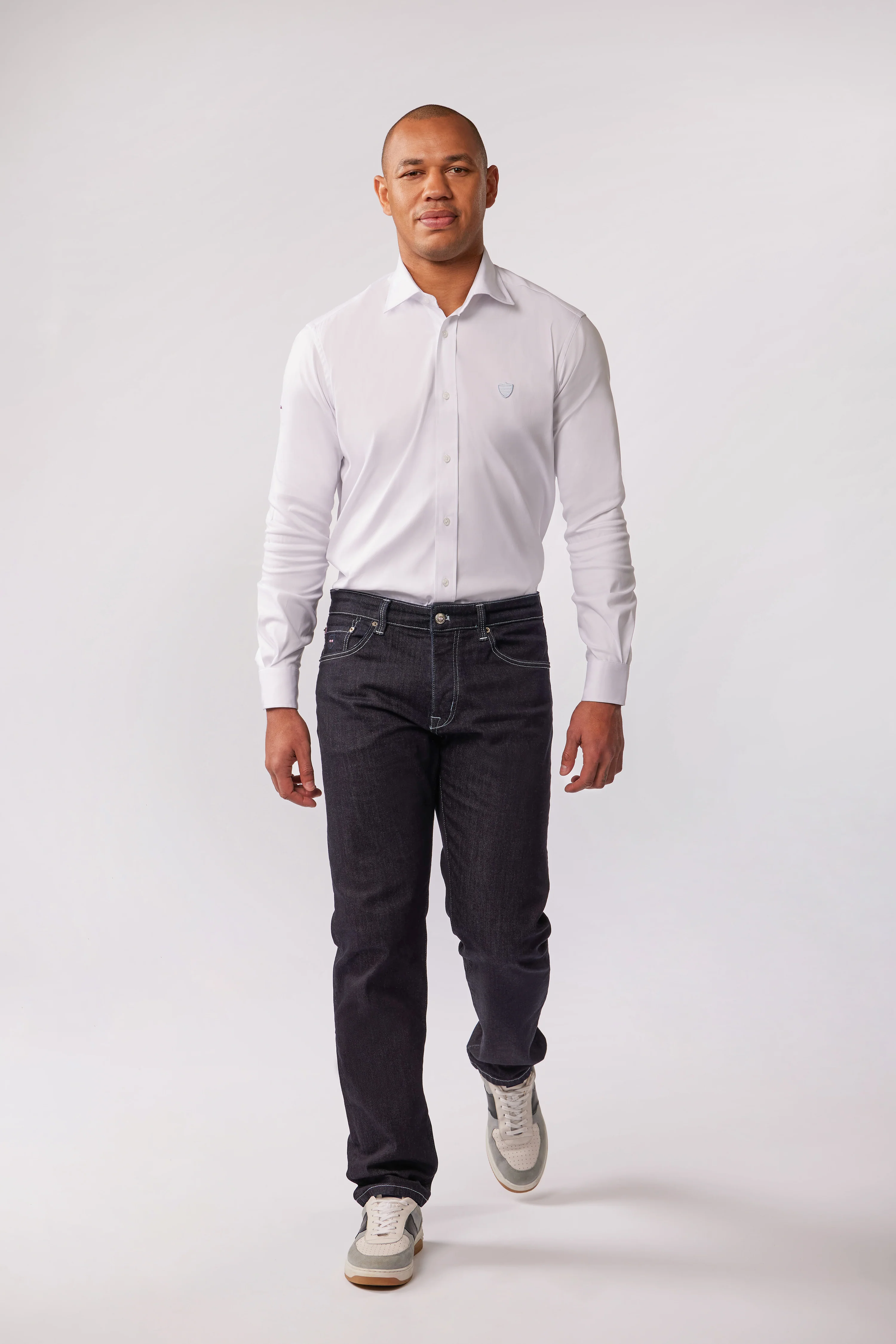 Jean droit en denim bleu marine Eden Park x Racing 92