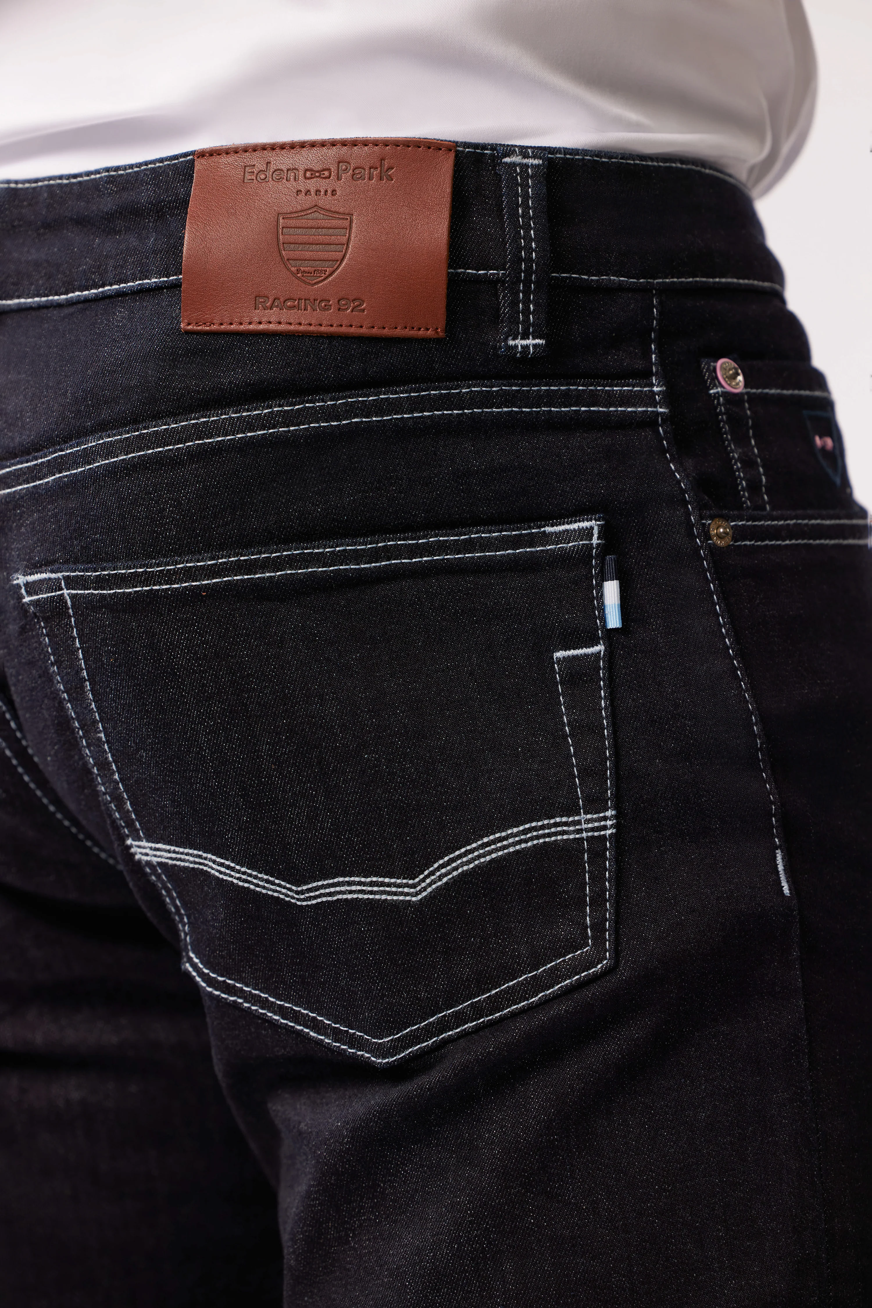 Jean droit en denim bleu marine Eden Park x Racing 92 - Image 3