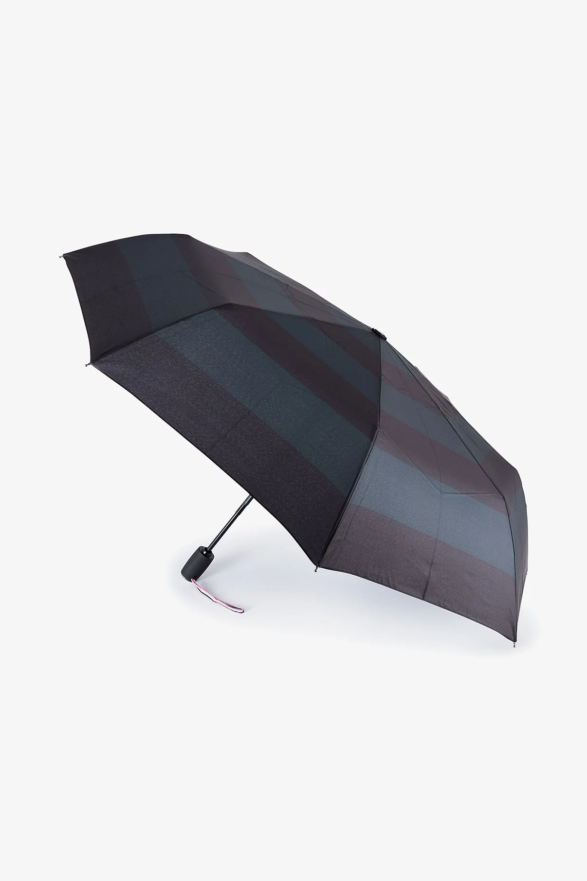 Parapluie bleu marine pliant à rayures - Image 3