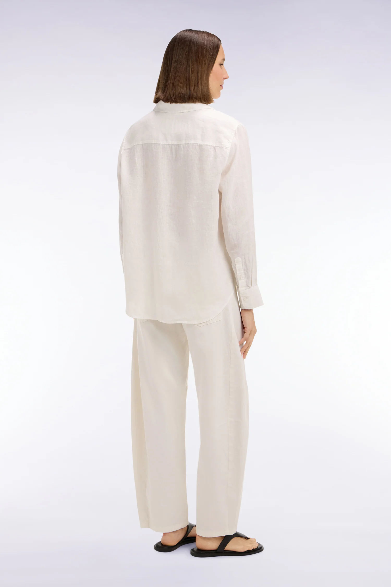 Jean coupe barrel en denim stretch blanc - Image 5