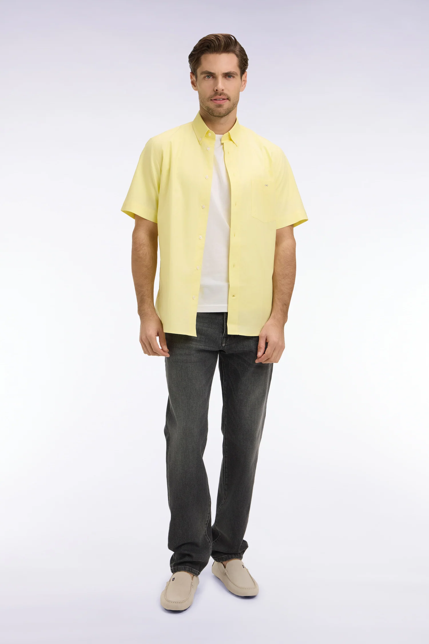 Jean en denim stretch gris foncé coupe regular - Image 3