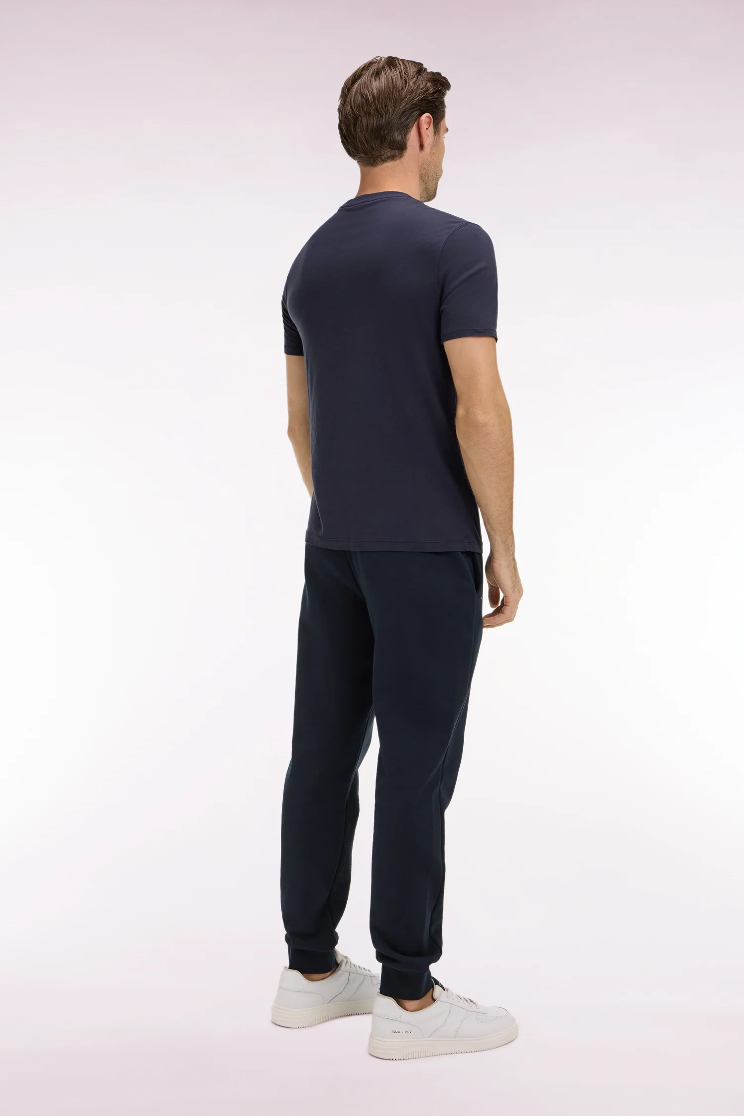 Jogging uni en molleton coton marine coupe regular - Image 5