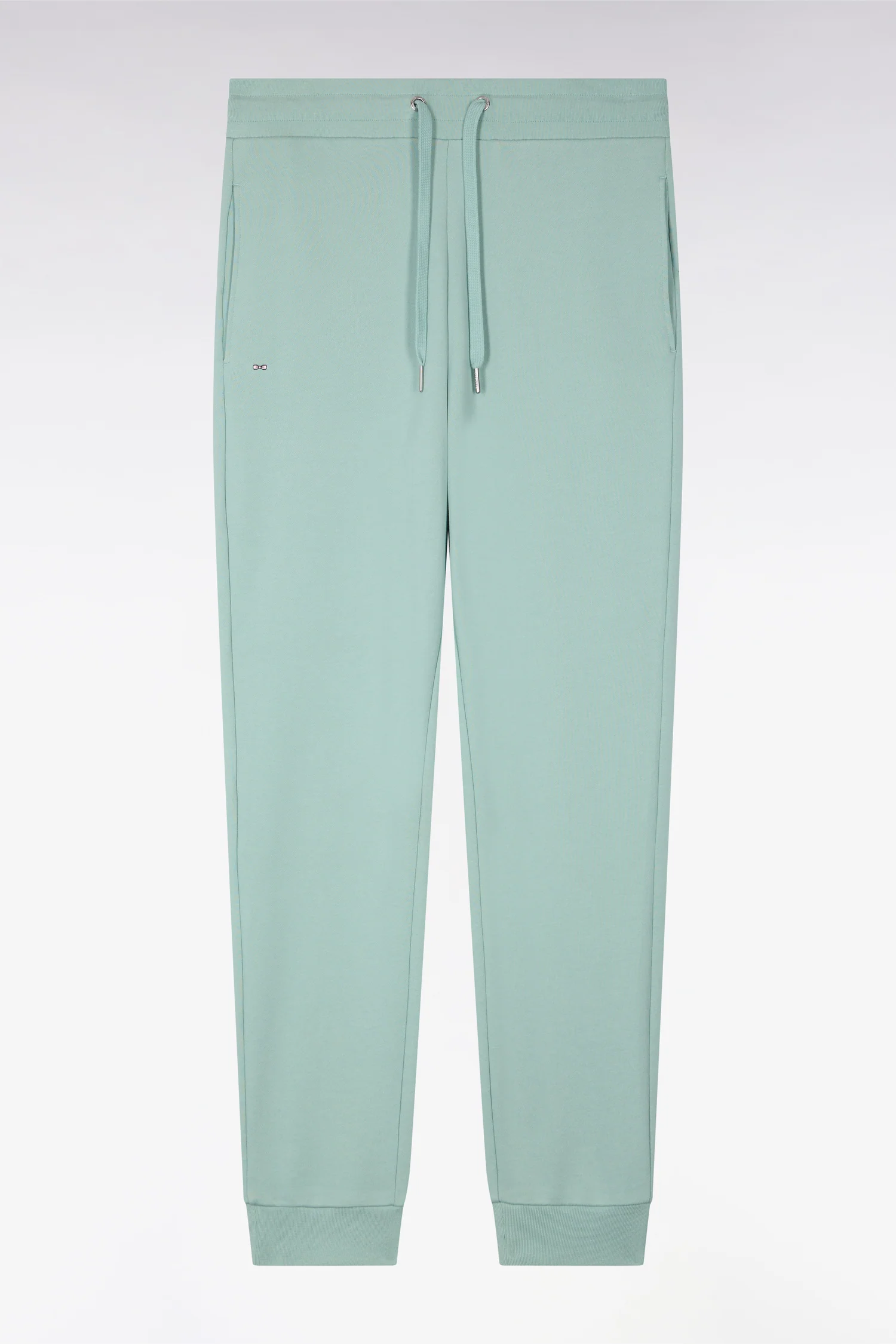 Jogging uni en molleton coton vert d'eau coupe regular - Image 2
