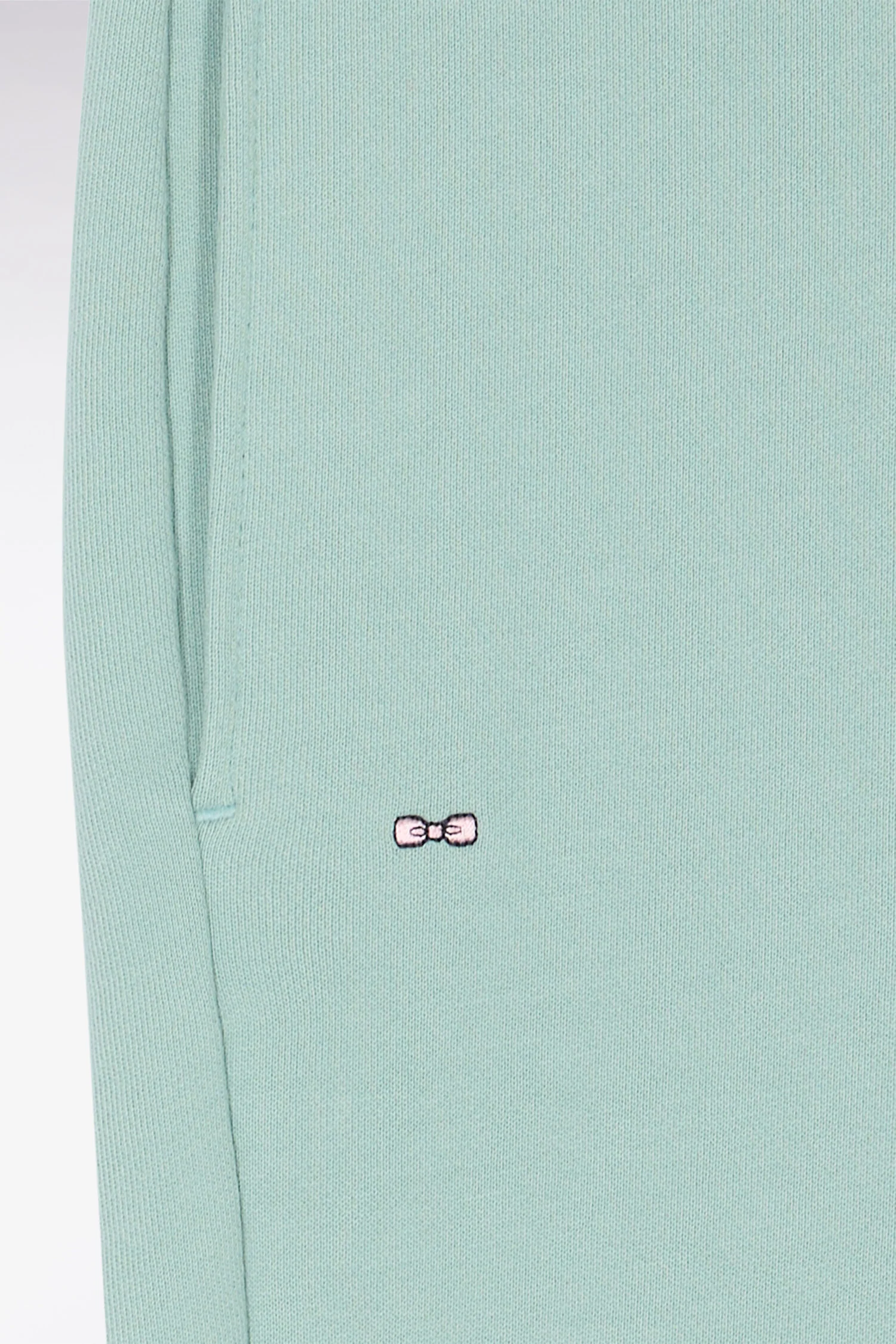 Jogging uni en molleton coton vert d'eau coupe regular - Image 6