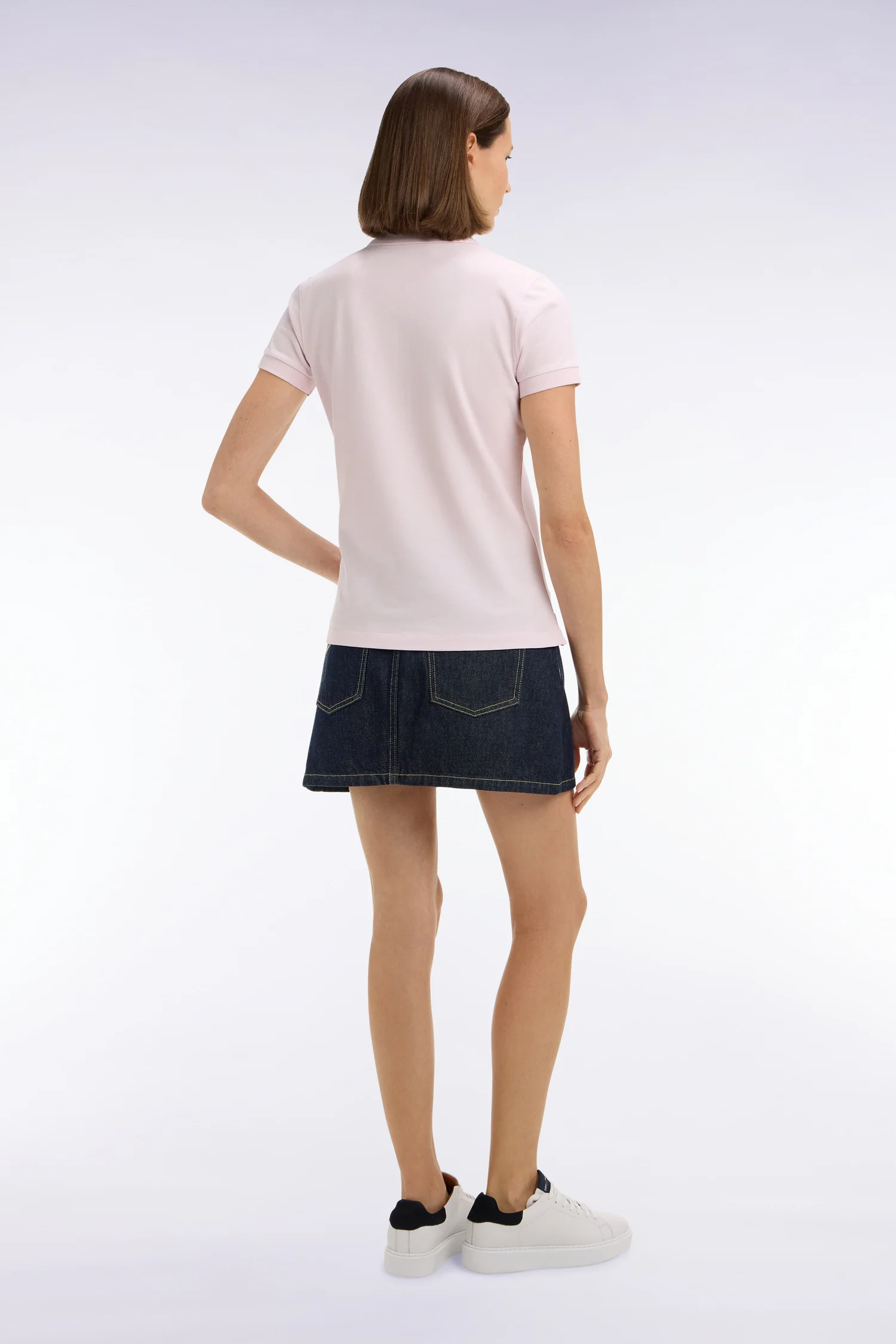 Jupe courte droite en denim brut - Image 5