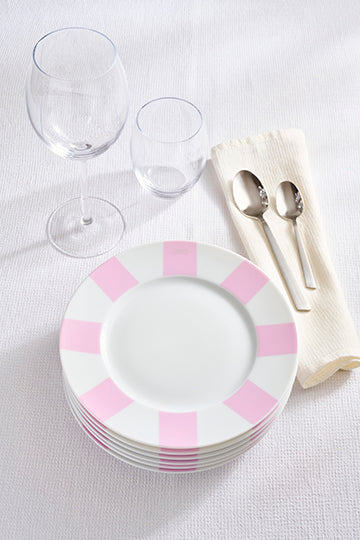 Lot de 6 assiettes Ă dessert creuses roses en porcelaine de Limoges - Image 3