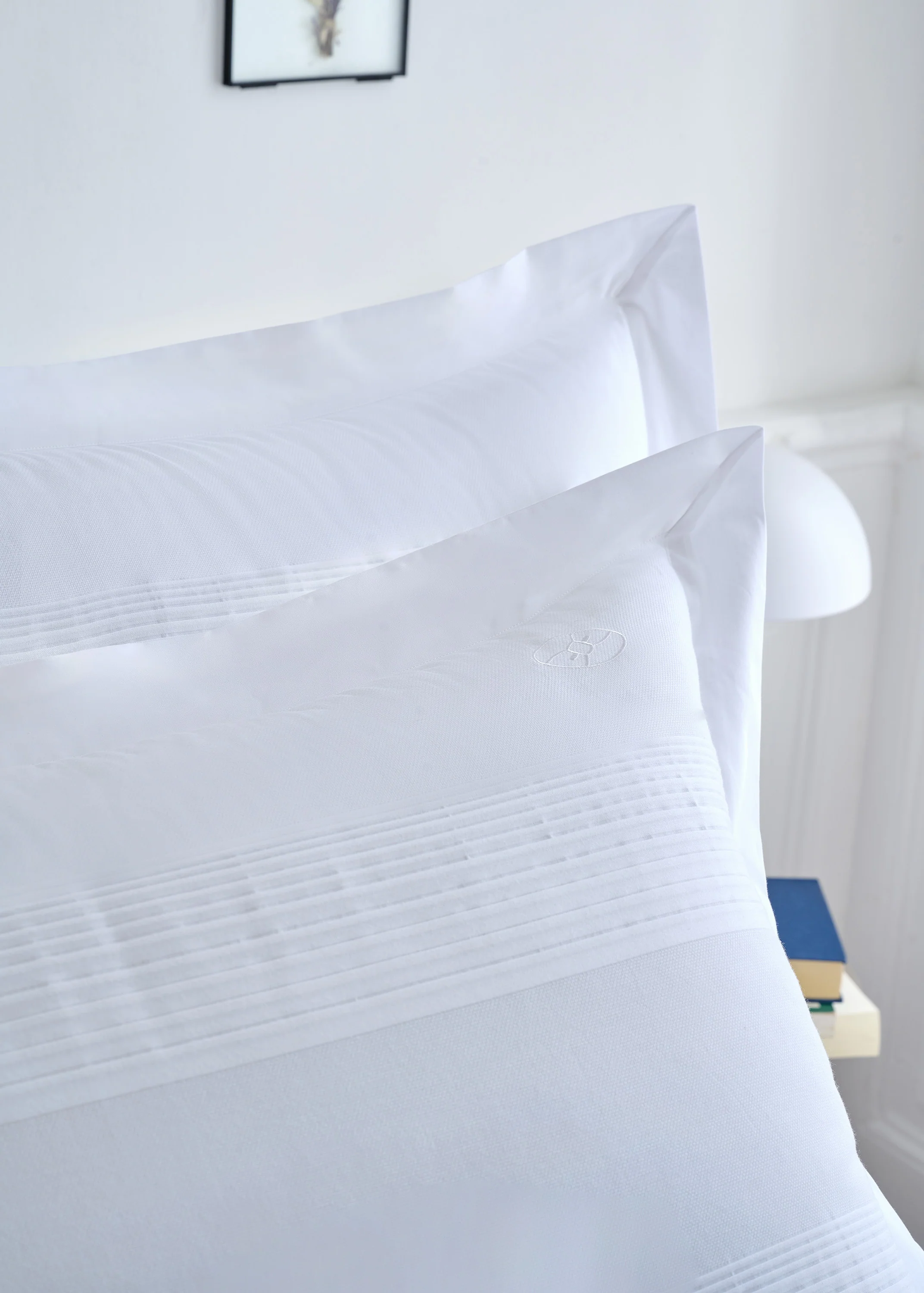 Lot de taies d'oreillers rectangulaires en percale de coton blanche - Image 2