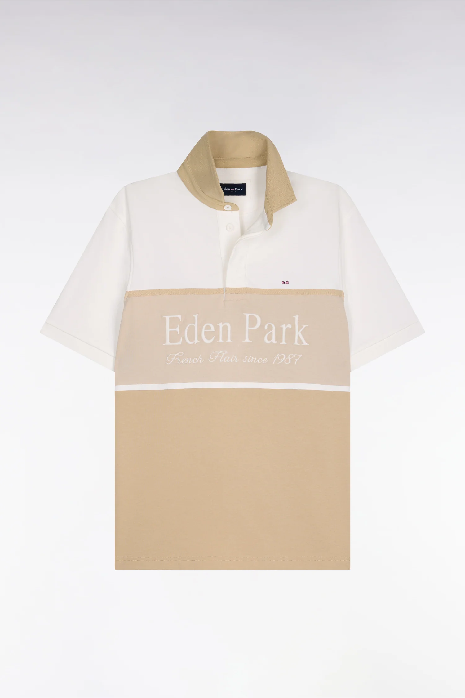 Maillot à manches courtes beige à découpes et broderie coupe regular - Image 2