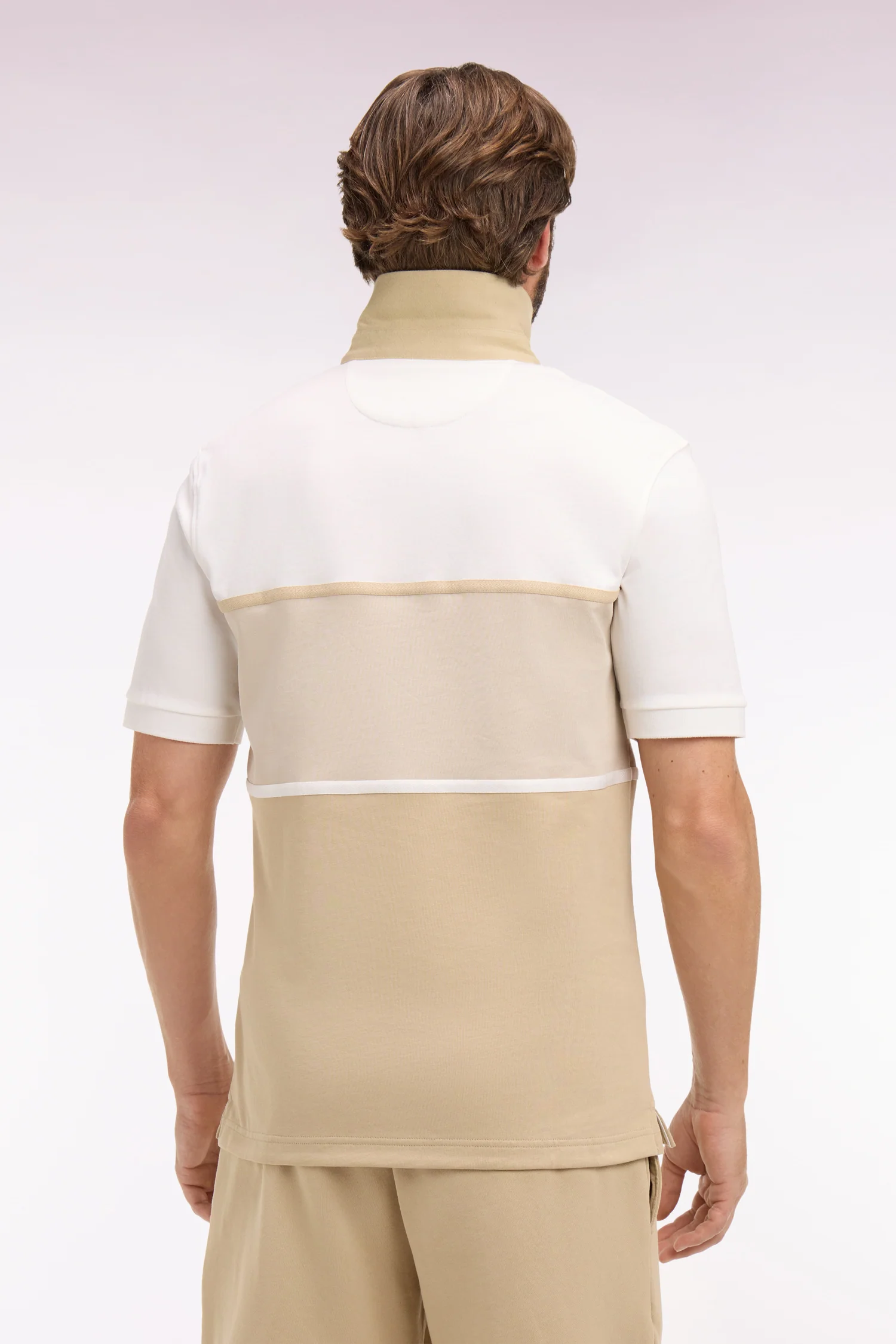 Maillot à manches courtes beige à découpes et broderie coupe regular - Image 5