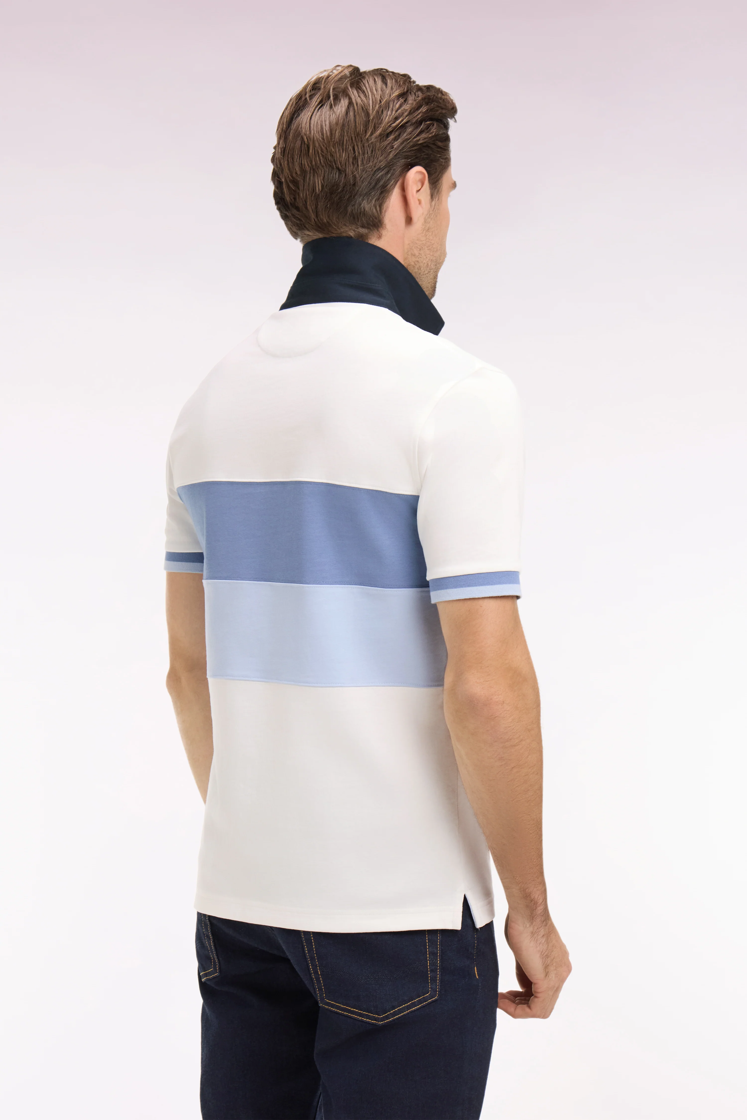 Maillot à manches courtes écru à découpes pastel et broderie coupe regular - Image 5