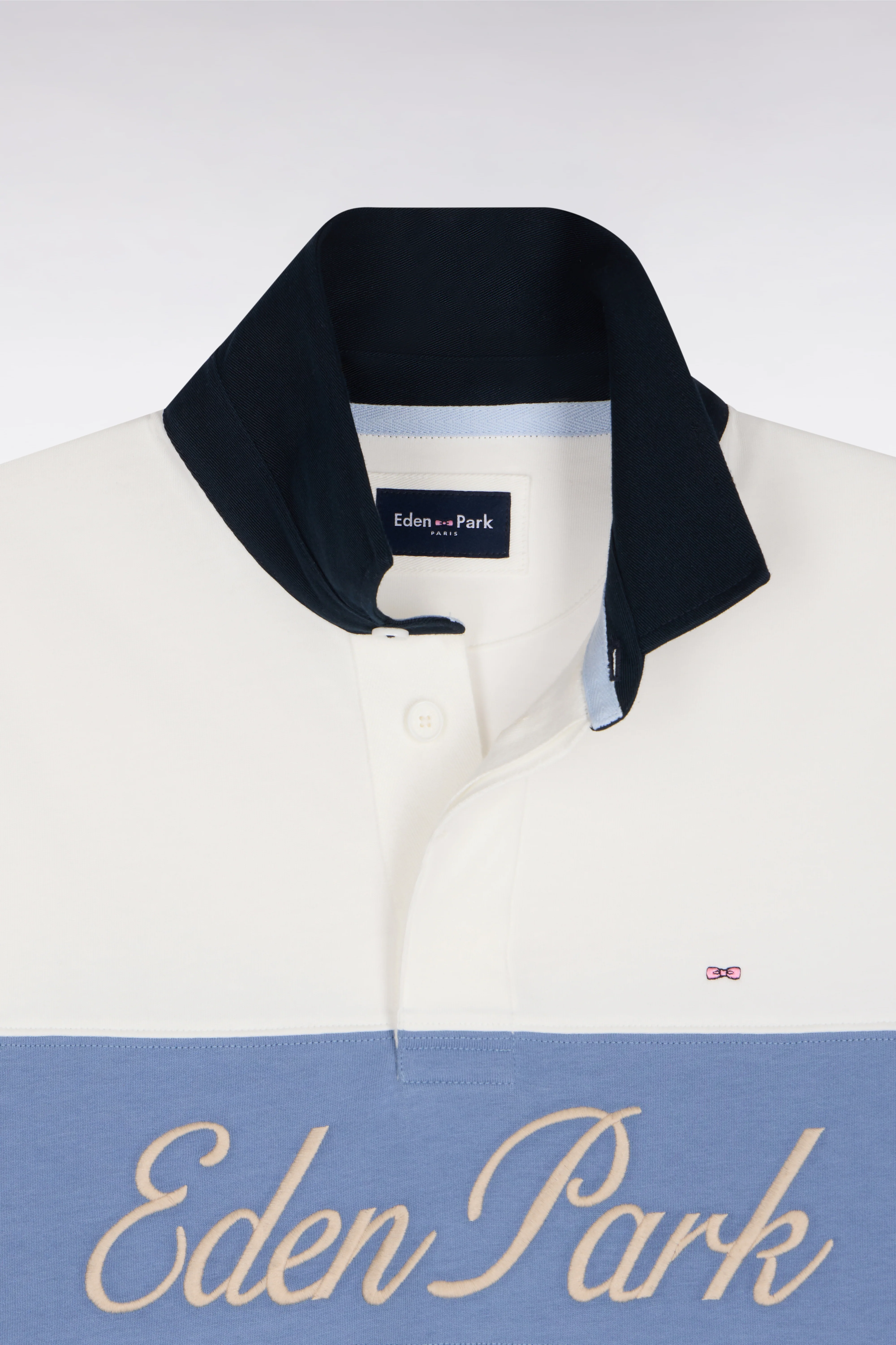 Maillot à manches courtes écru à découpes pastel et broderie coupe regular - Image 6