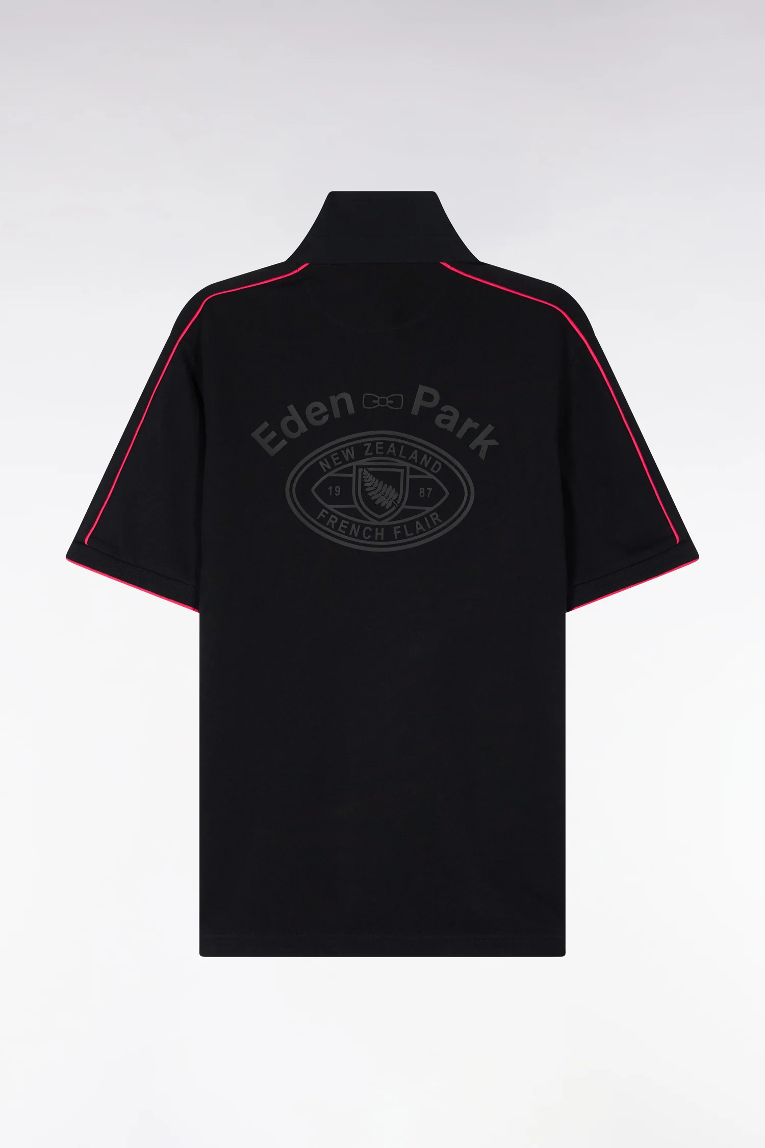 Maillot à manches courtes Nouvelle Zélande en coton noir coupe regular - Image 2