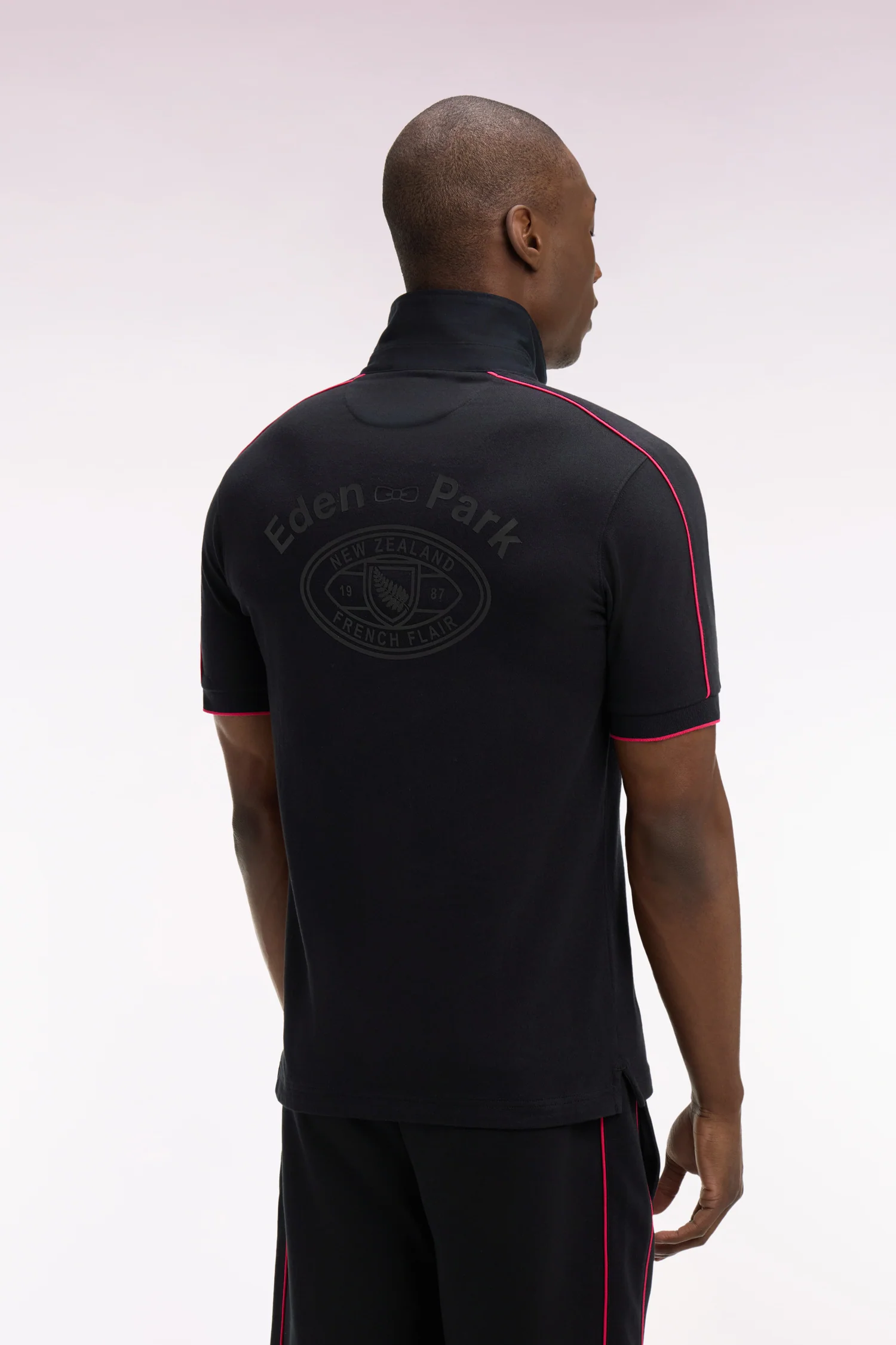 Maillot à manches courtes Nouvelle Zélande en coton noir coupe regular - Image 5