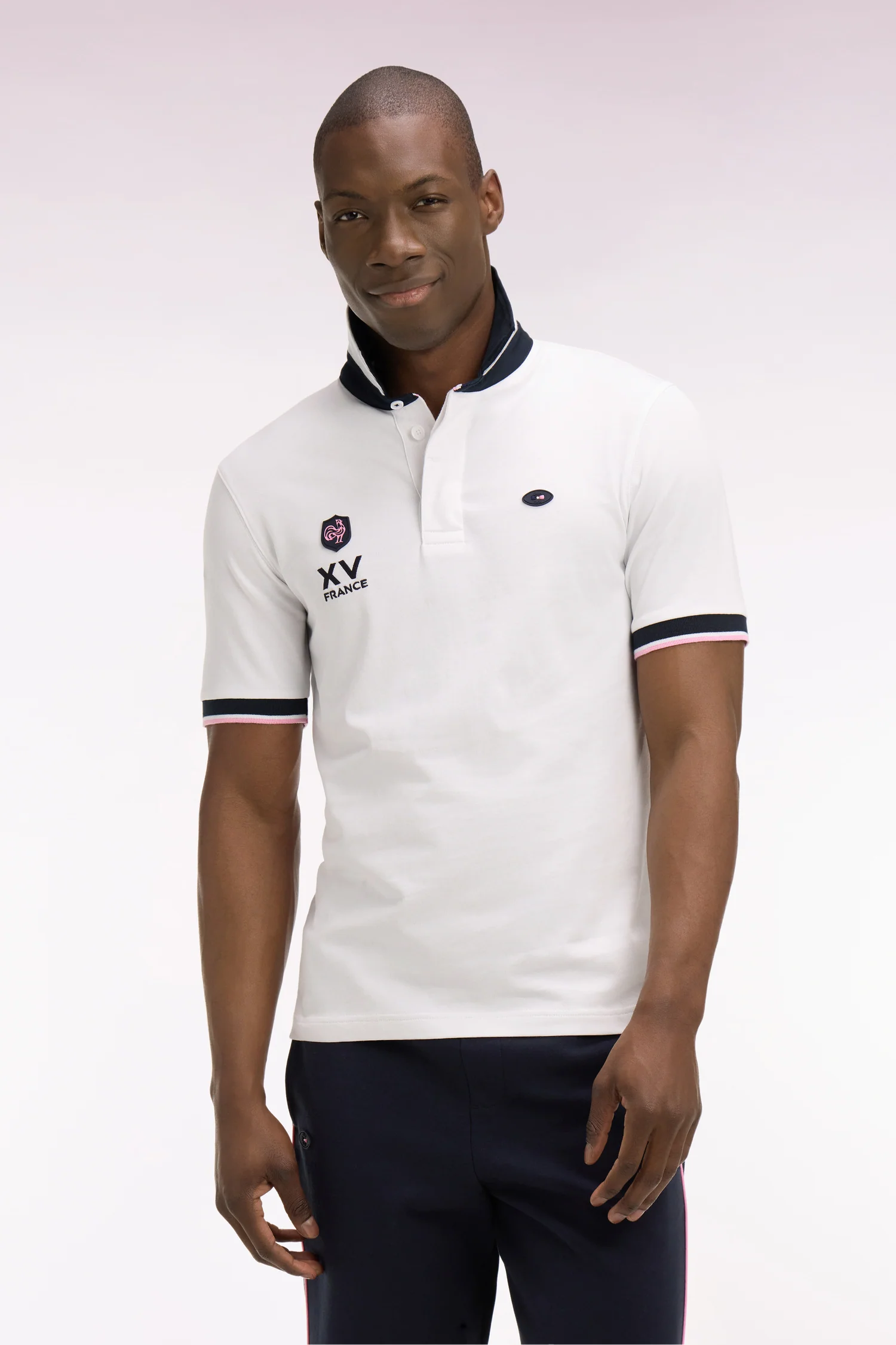 Maillot à manches courtes XV de France en coton blanc coupe regular - Image 3