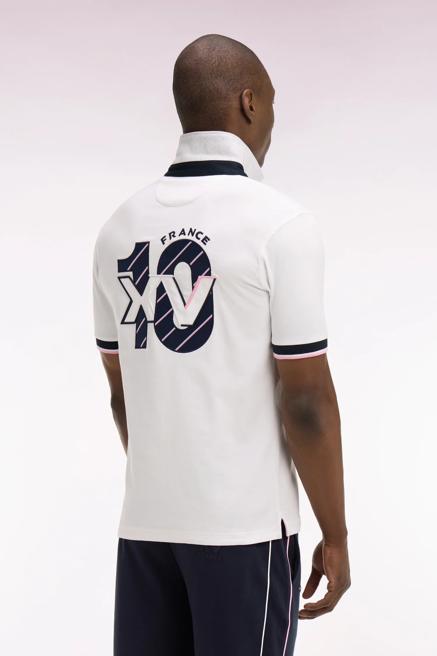 Maillot à manches courtes XV de France en coton blanc coupe regular - Image 5
