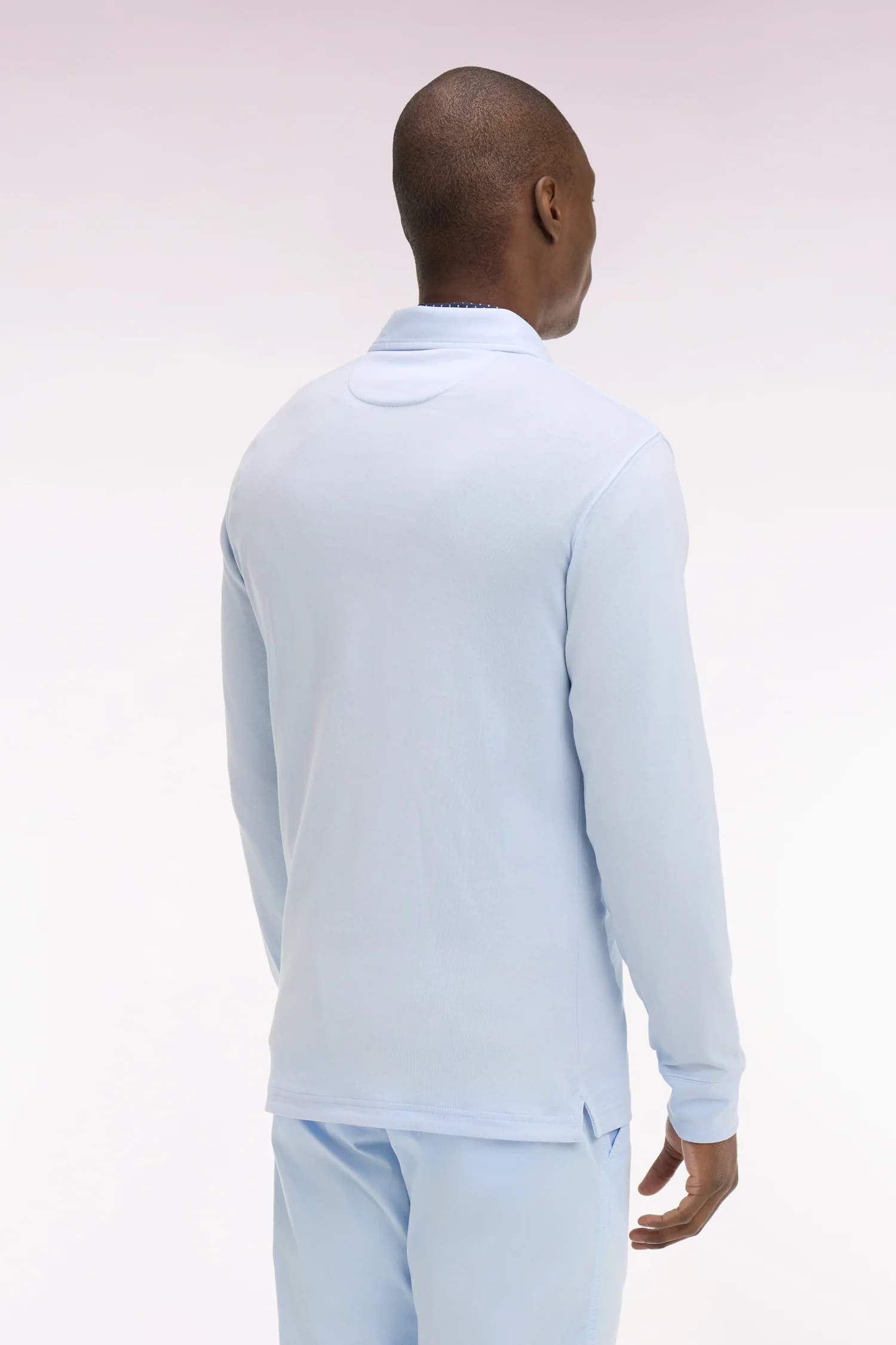 Maillot à manches longues en coton Pima bleu ciel - Image 5