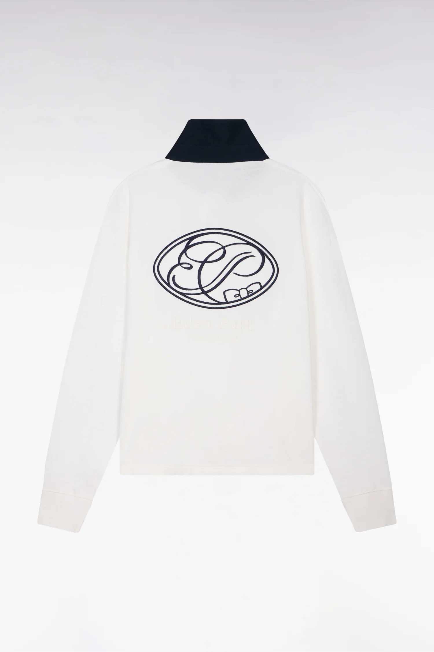 Maillot à manches longues en coton écru brodé coupe Oversized - Image 2