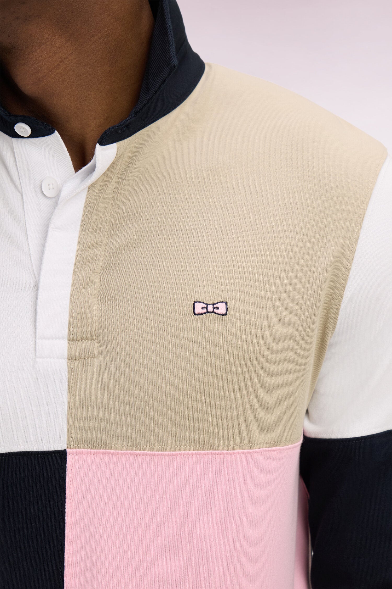 Maillot à manches longues en coton rose croisé - Image 4