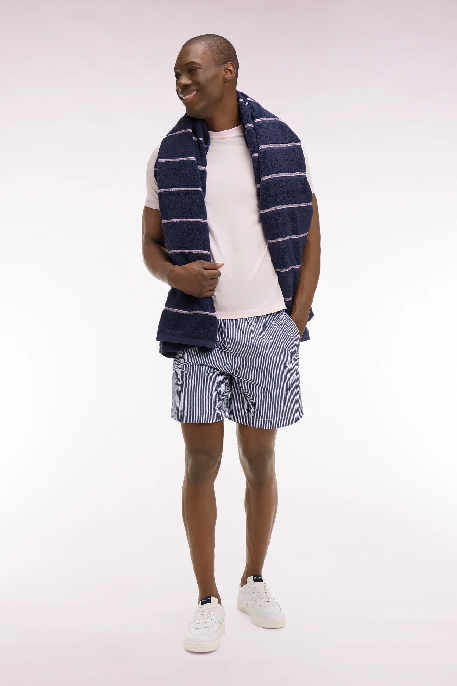 Maillot de bain en coton mélangé marine