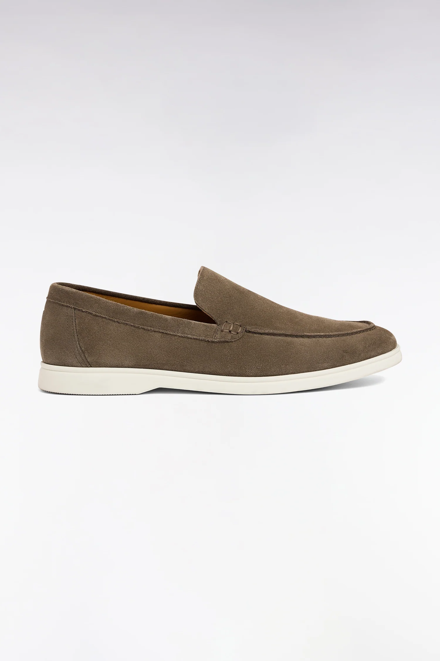 Mocassins en croûte de cuir suédé gris foncé