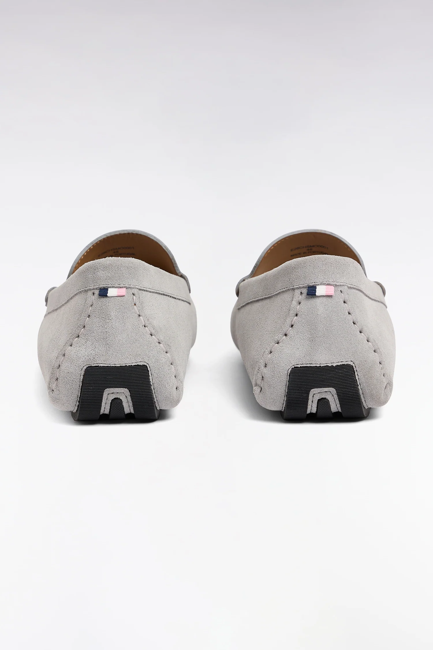 Mocassins en cuir suédé gris clair - Image 3