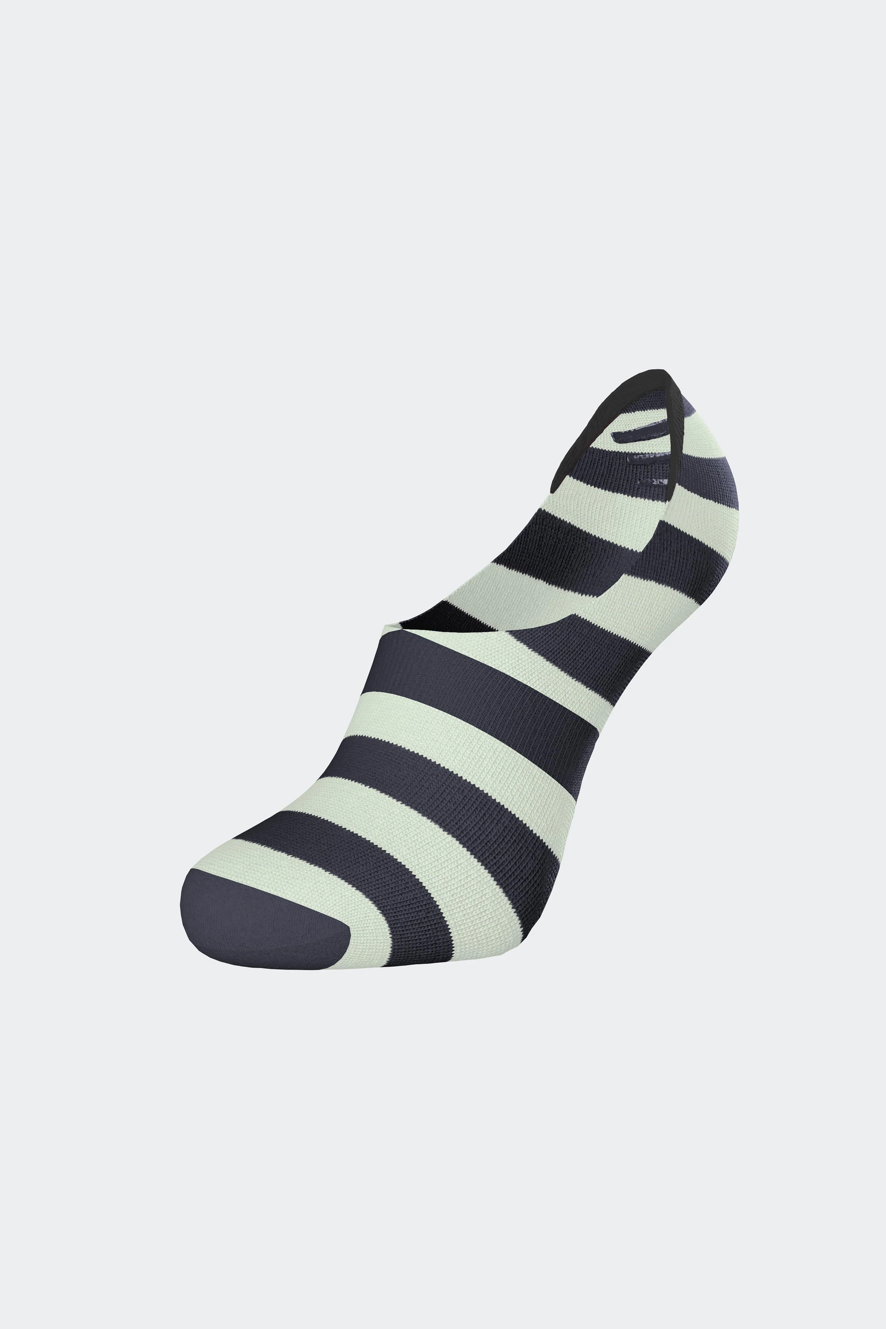 Paire de chaussettes basses rayées en coton mélangé vert d'eau