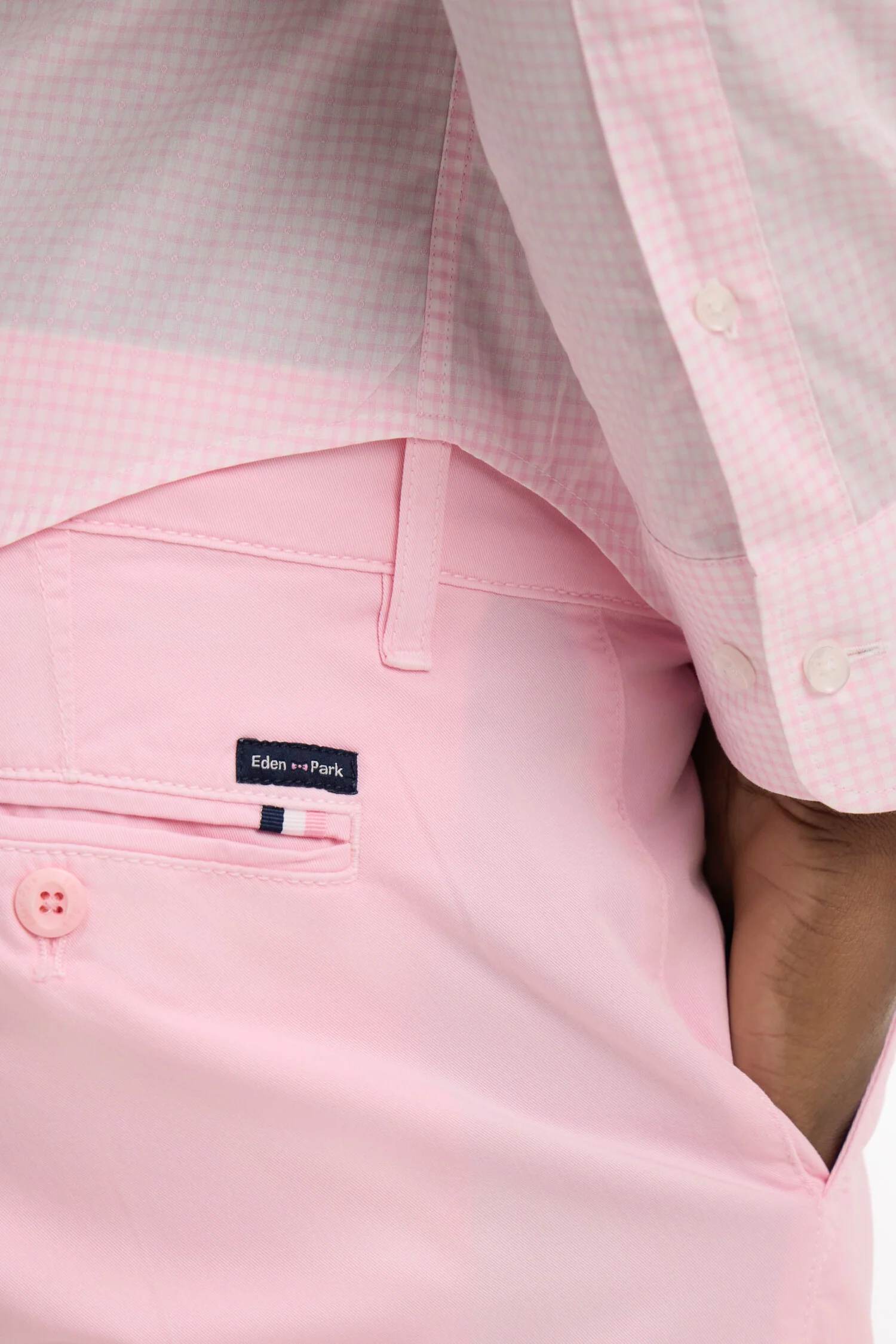 Pantalon chino en coton stretch rose coupe slim - Image 4