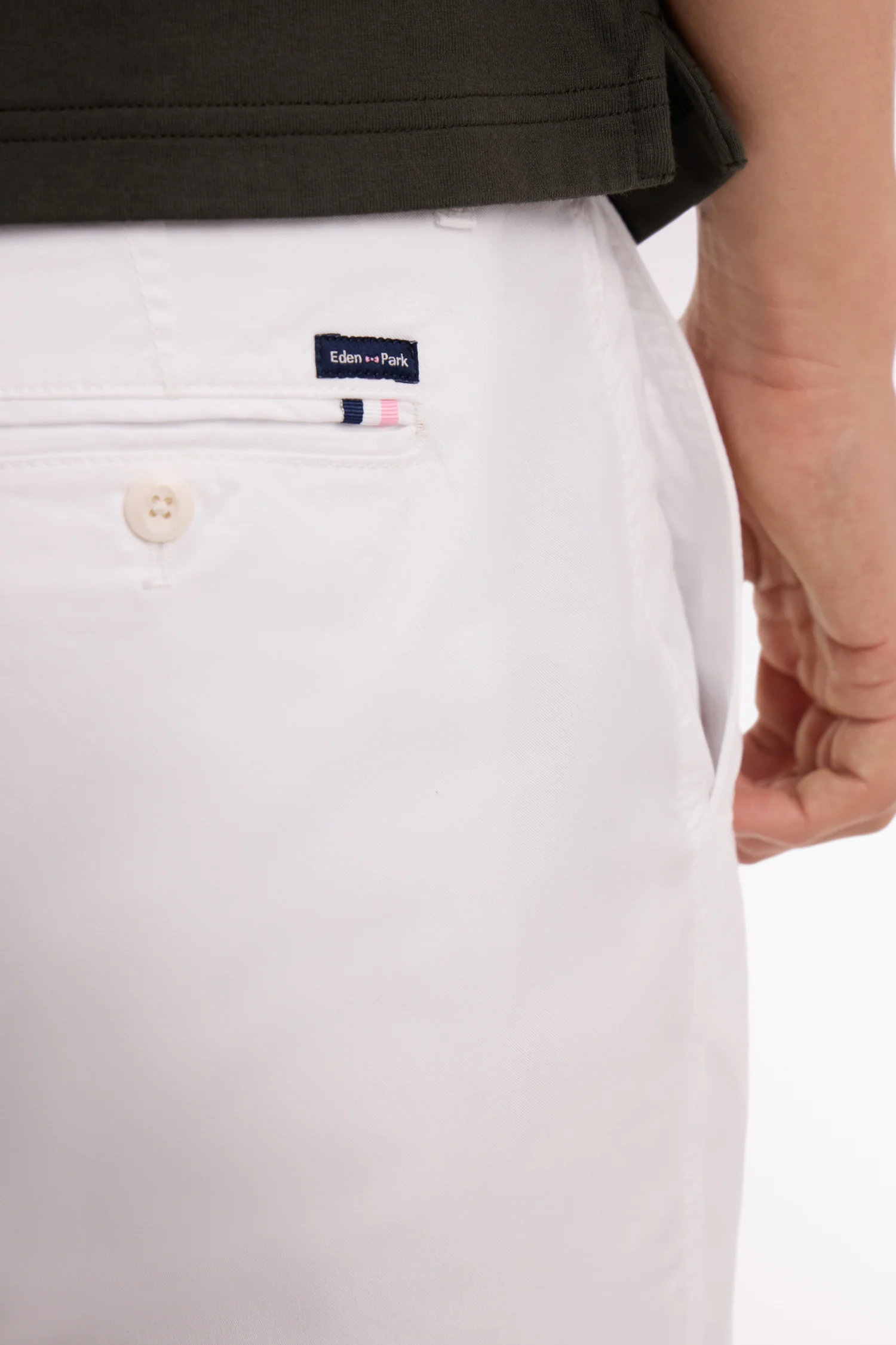 Pantalon chino regular en coton stretch blanc - Image 4