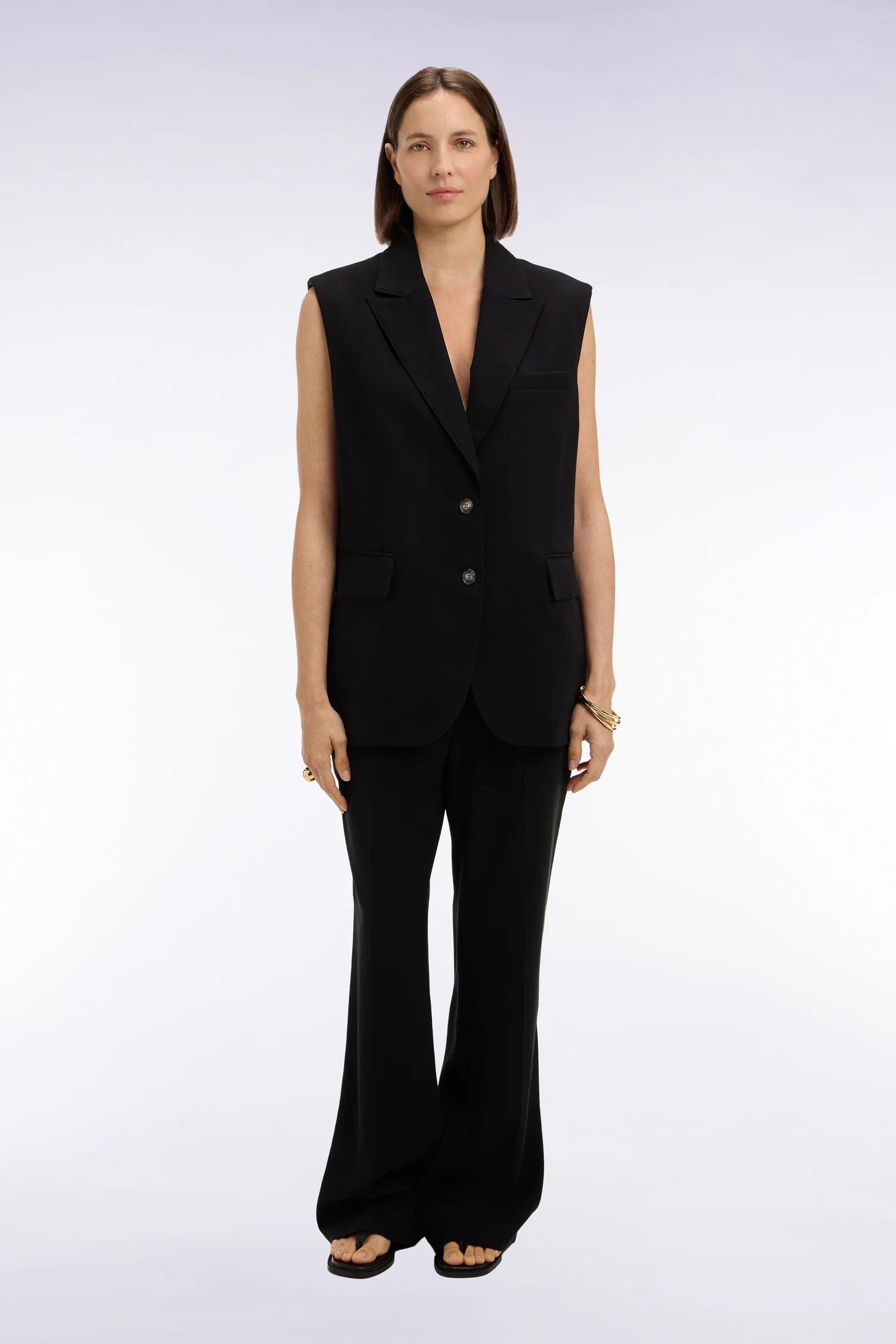 Pantalon flare fluide noir