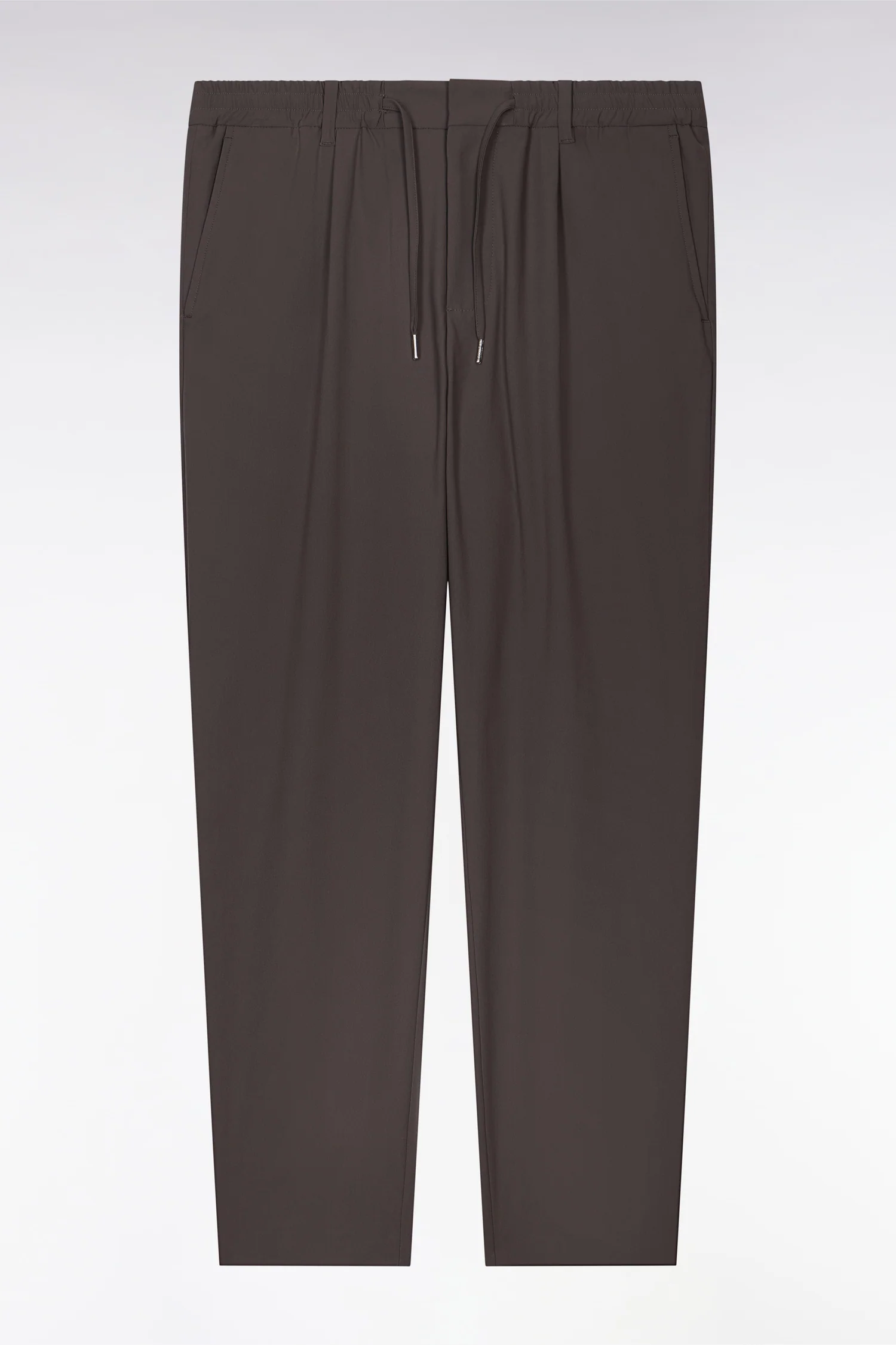 Pantalon taille élastiquée en tissu technique gris coupe Modern - Image 2