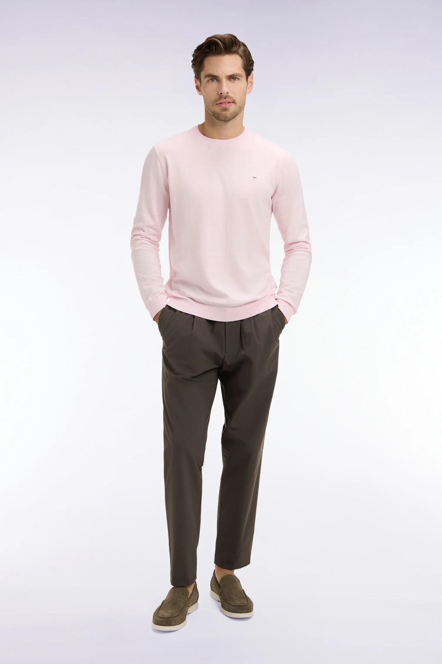 Pantalon taille élastiquée en tissu technique gris coupe Modern - Image 3