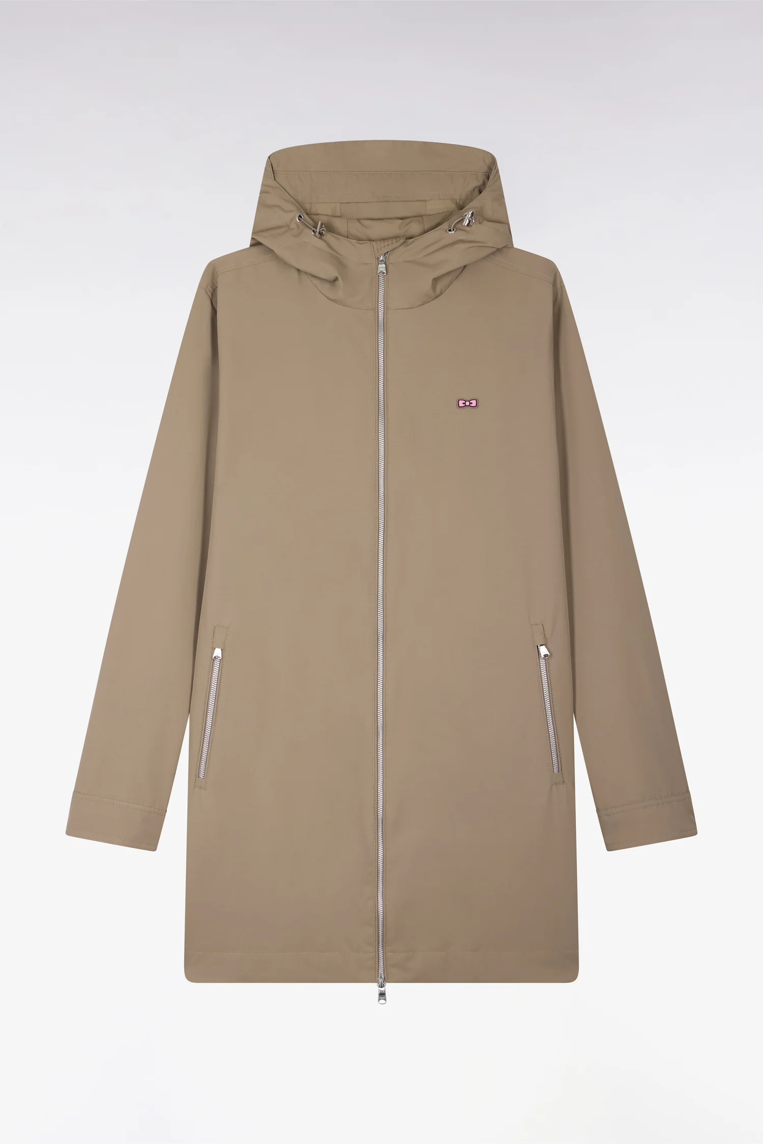 Parka Ă capuche en nylon beige - Image 2