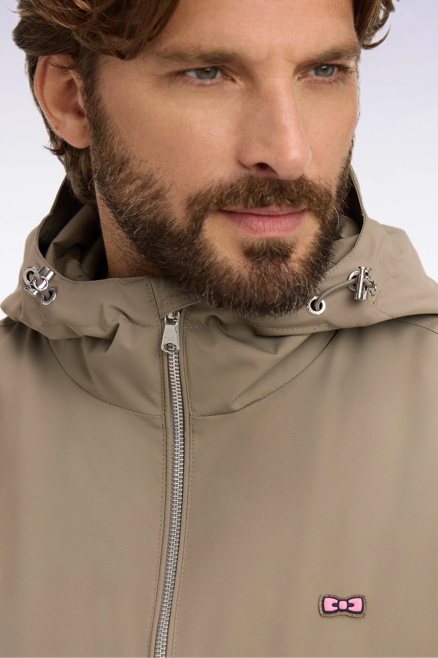 Parka Ă capuche en nylon beige - Image 4