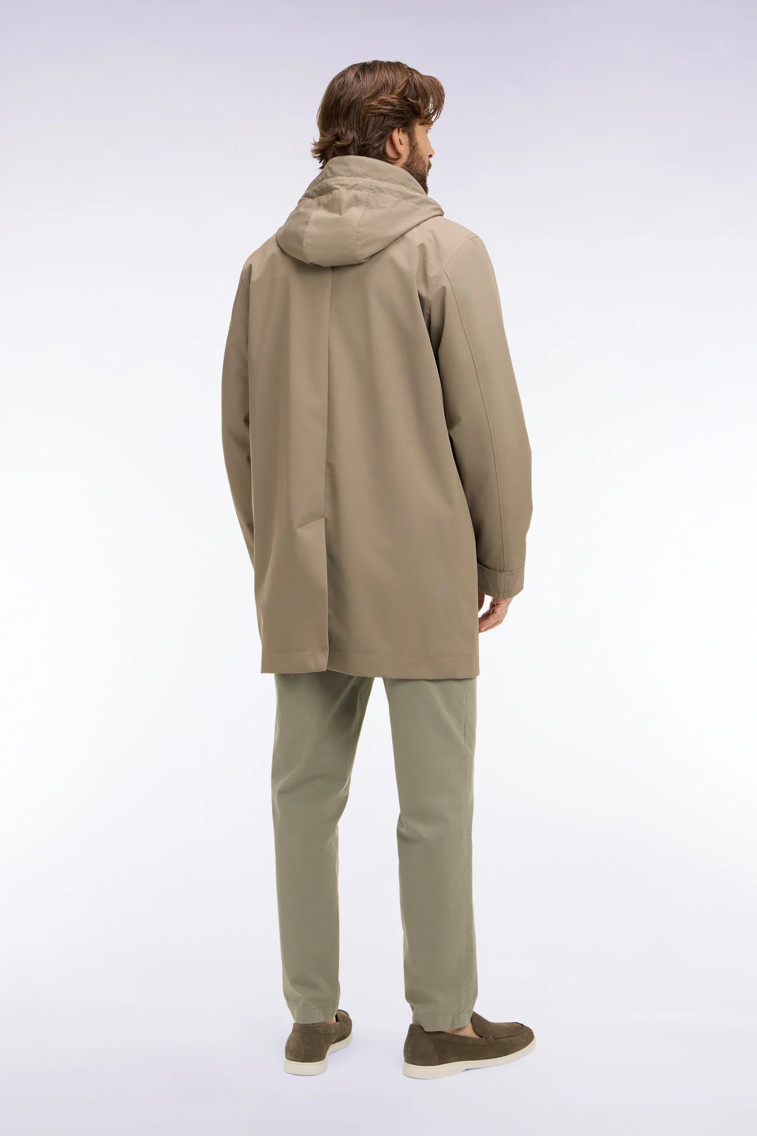Parka Ă capuche en nylon beige - Image 5