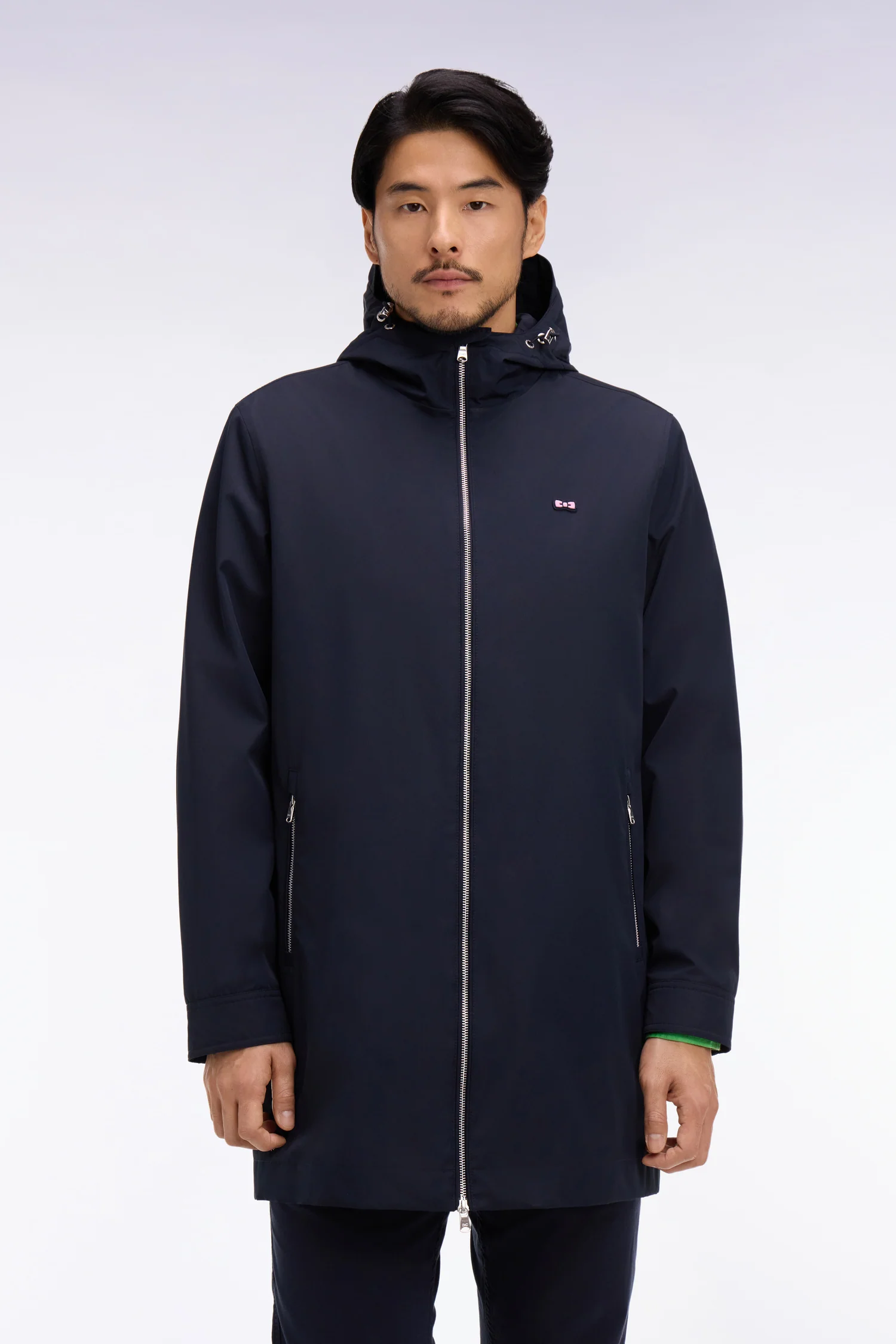 Parka Ă capuche en nylon marine - Image 3
