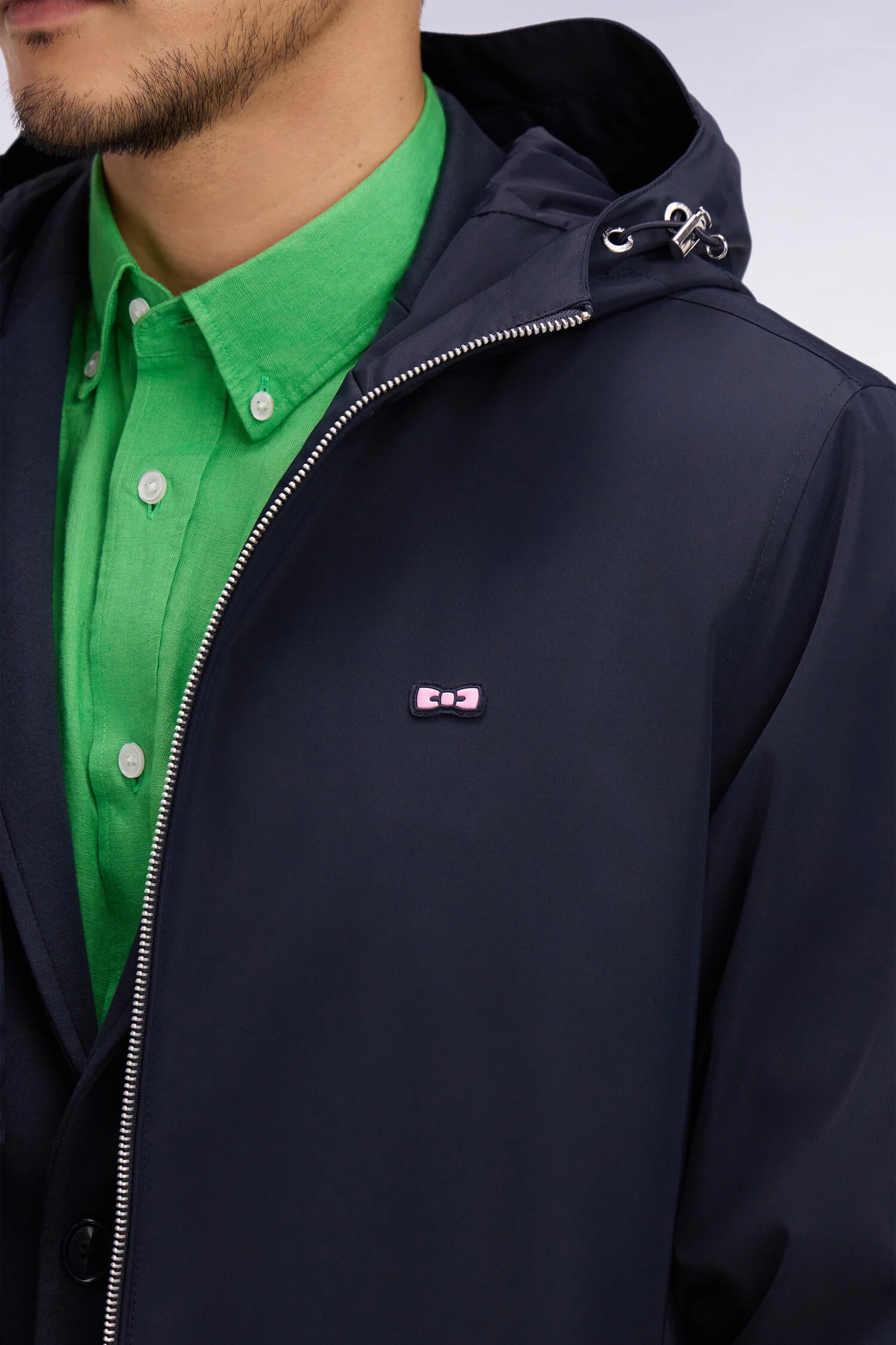 Parka Ă capuche en nylon marine - Image 4