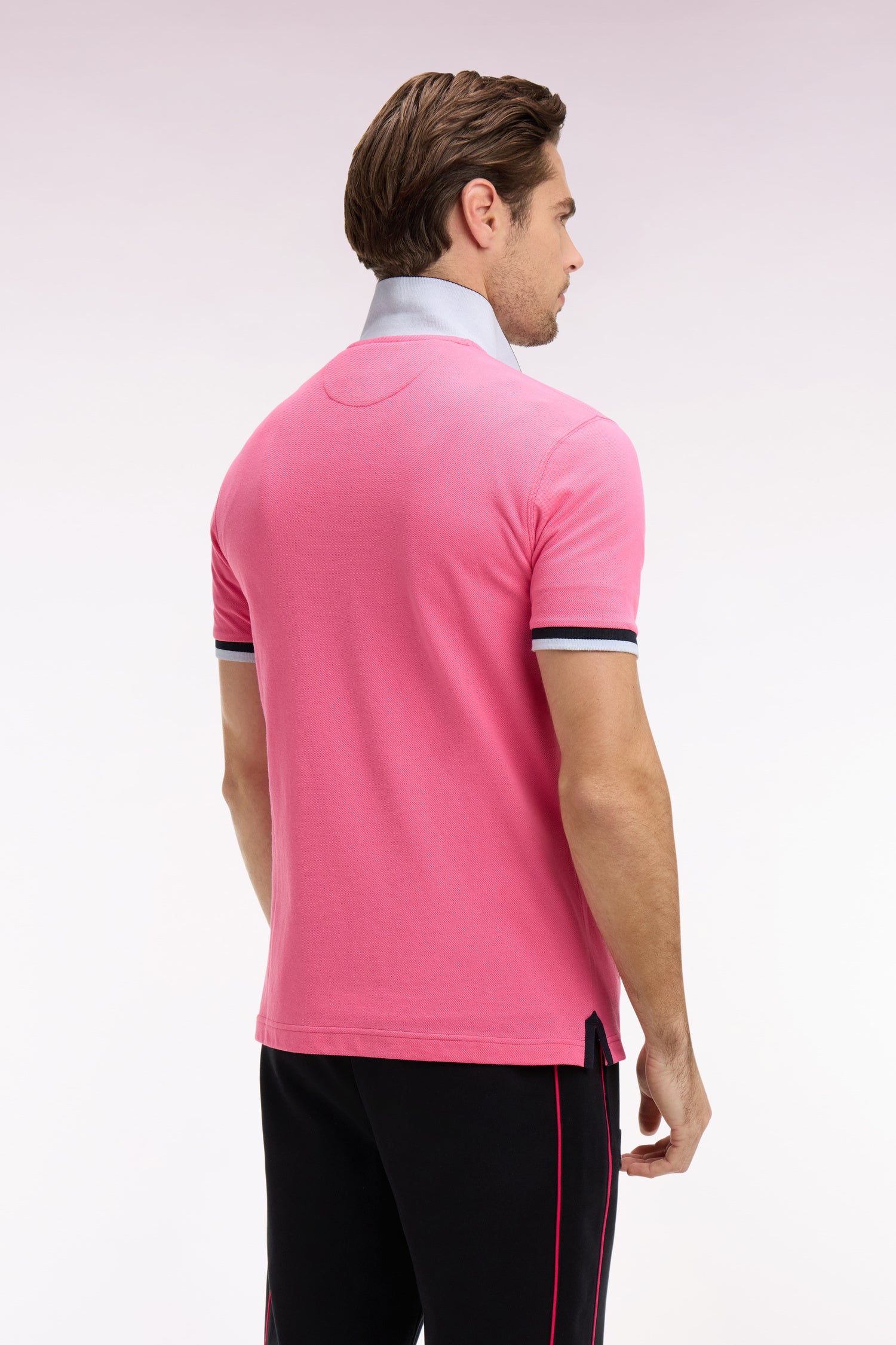 Polo à manches courtes 6 Nations en piqué coton rose - Image 5