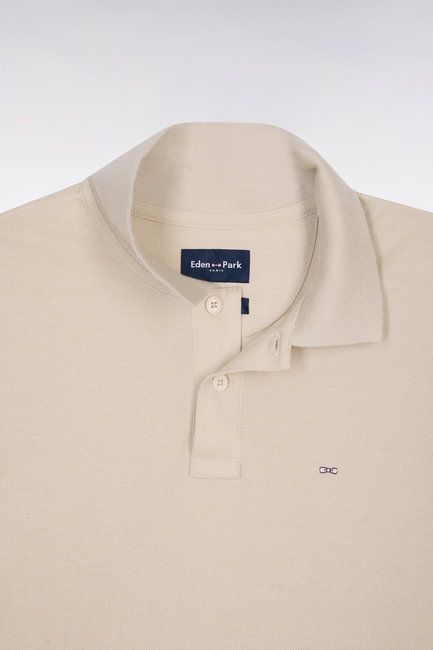 Polo Ă manches courtes en coton beige coupe regular - Image 6