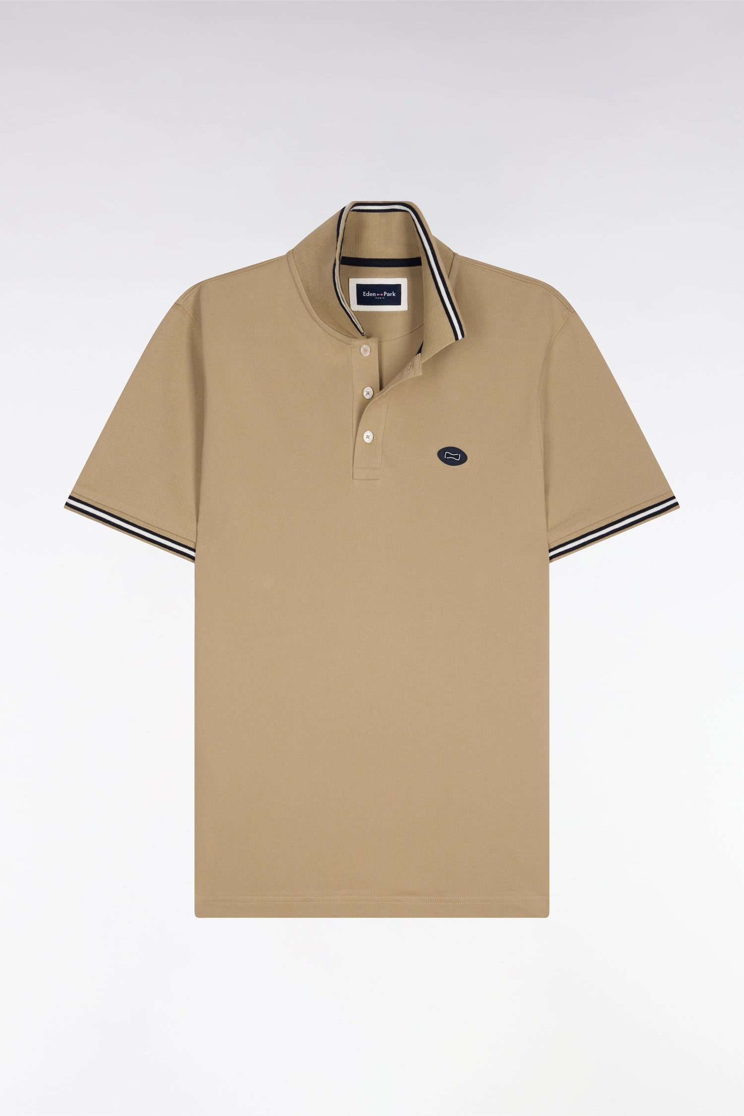 Polo Ă manches courtes en coton beige - Image 2
