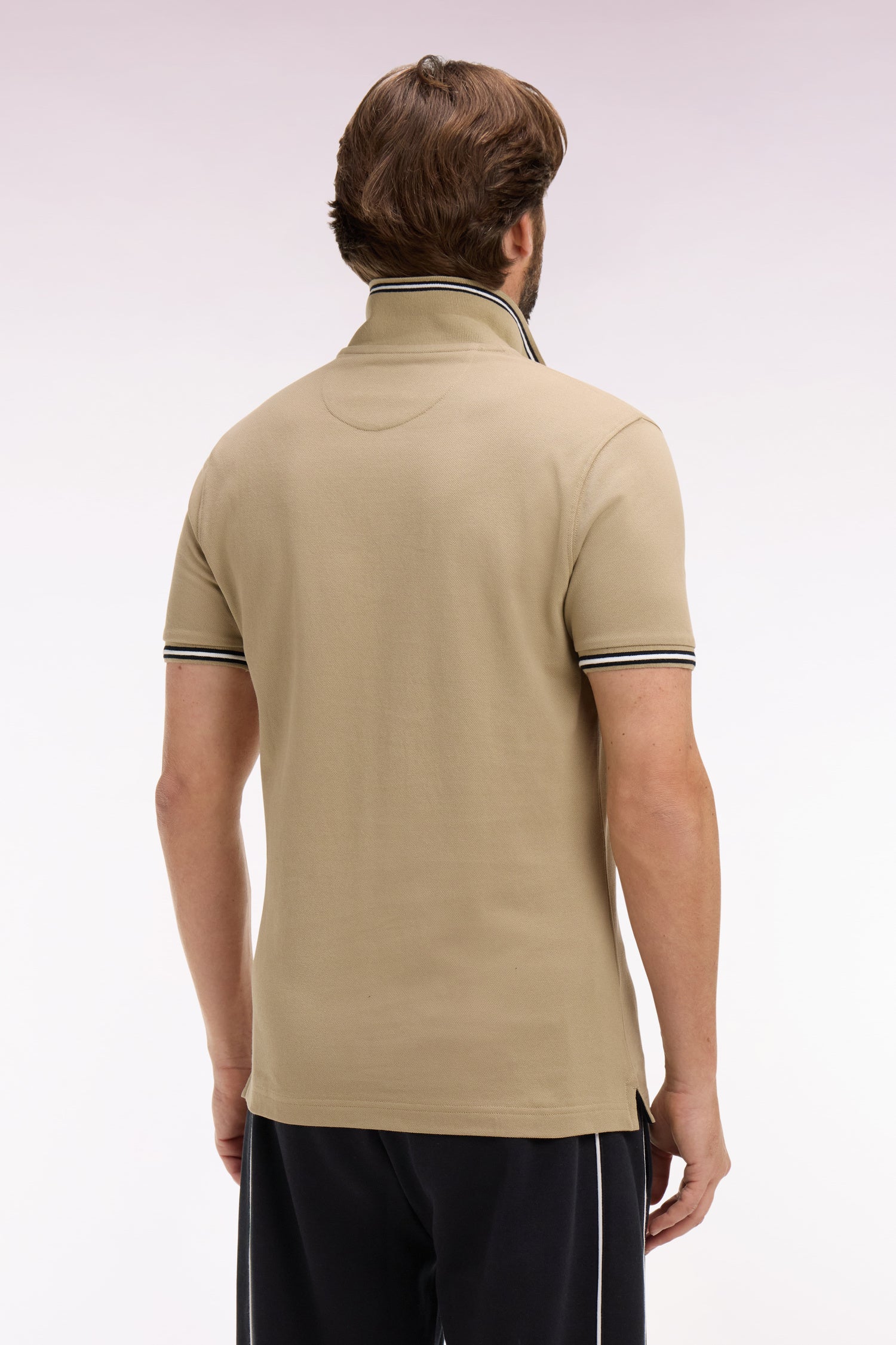 Polo Ă manches courtes en coton beige - Image 5