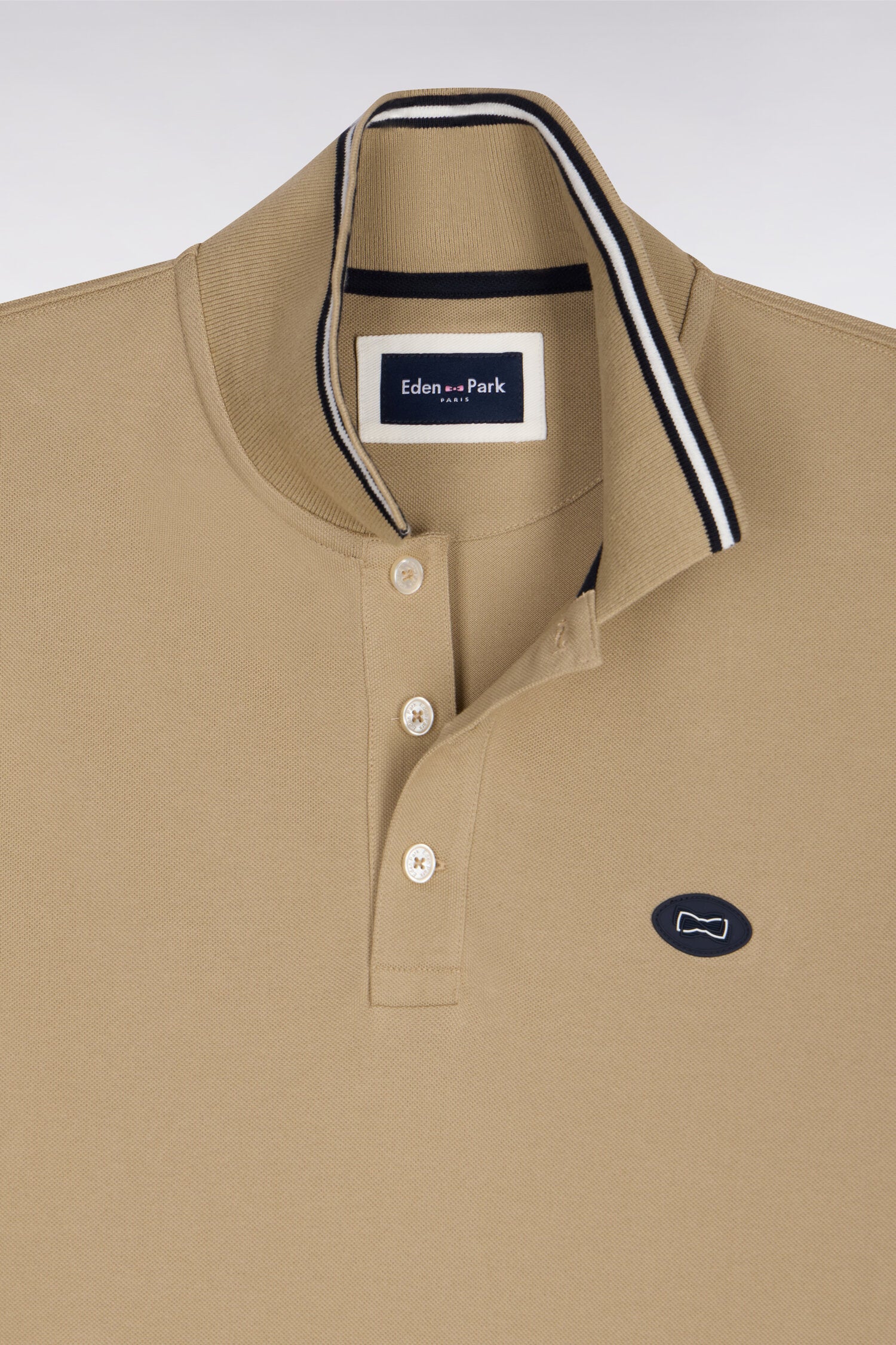 Polo Ă manches courtes en coton beige - Image 6