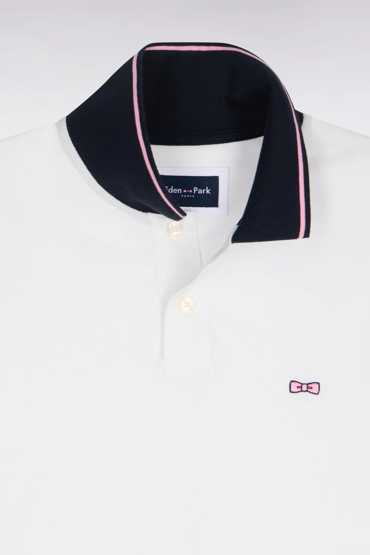 Polo à manches courtes en coton blanc brodé coupe regular - Image 6