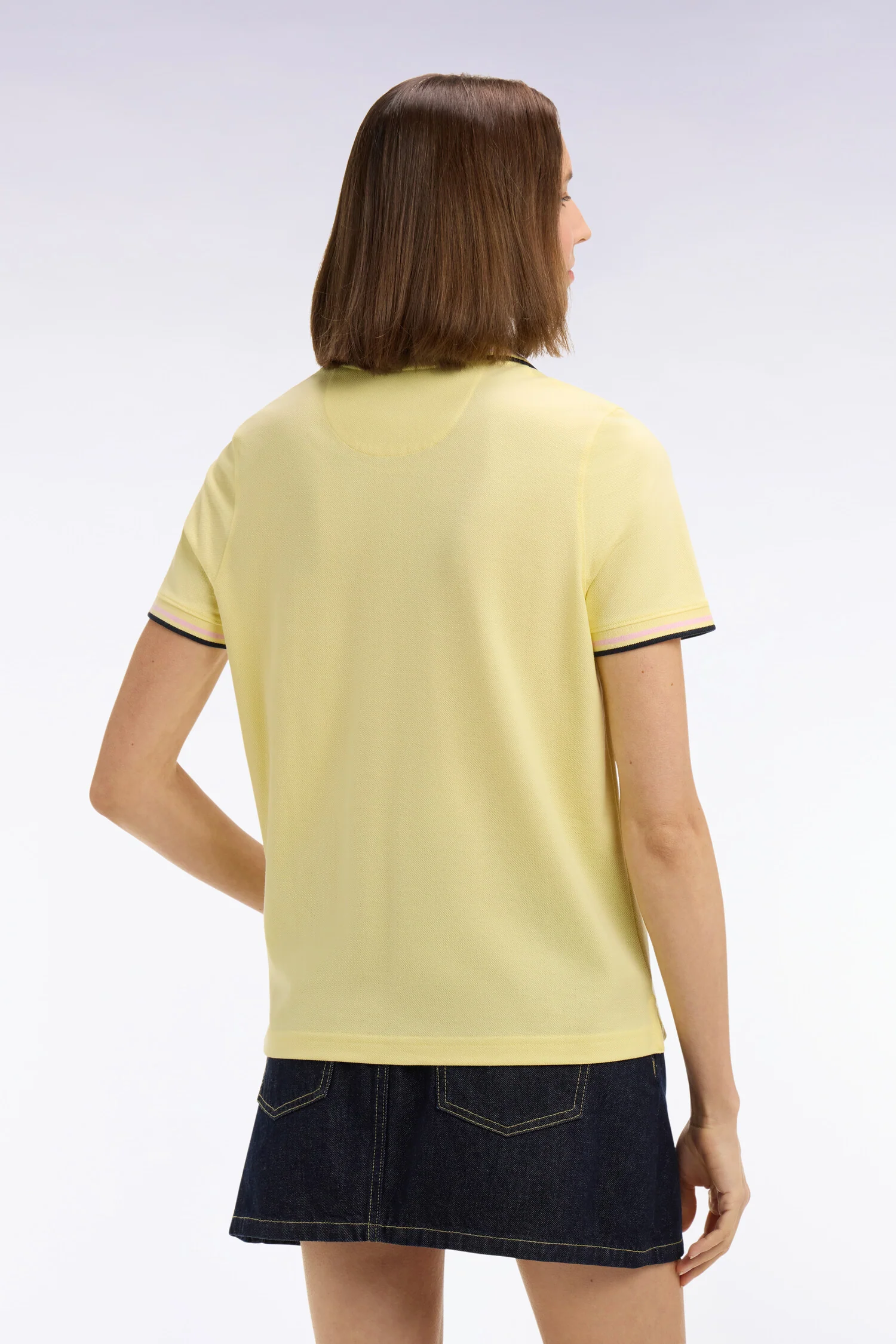 Polo Ă manches courtes en coton jaune clair coupe regular - Image 5