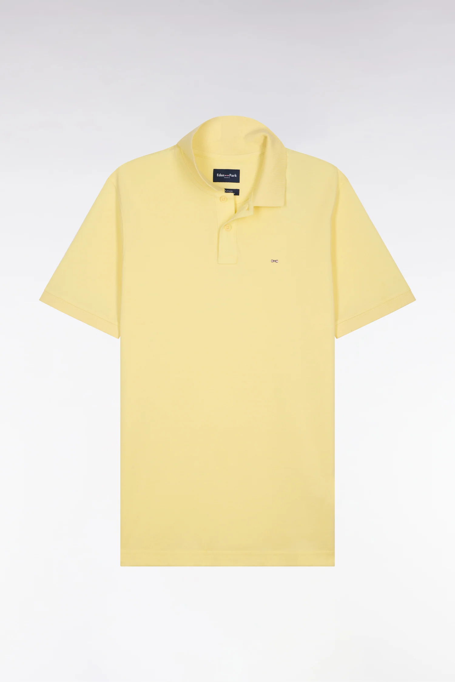 Polo à manches courtes en coton jaune clair coupe regular - Image 2