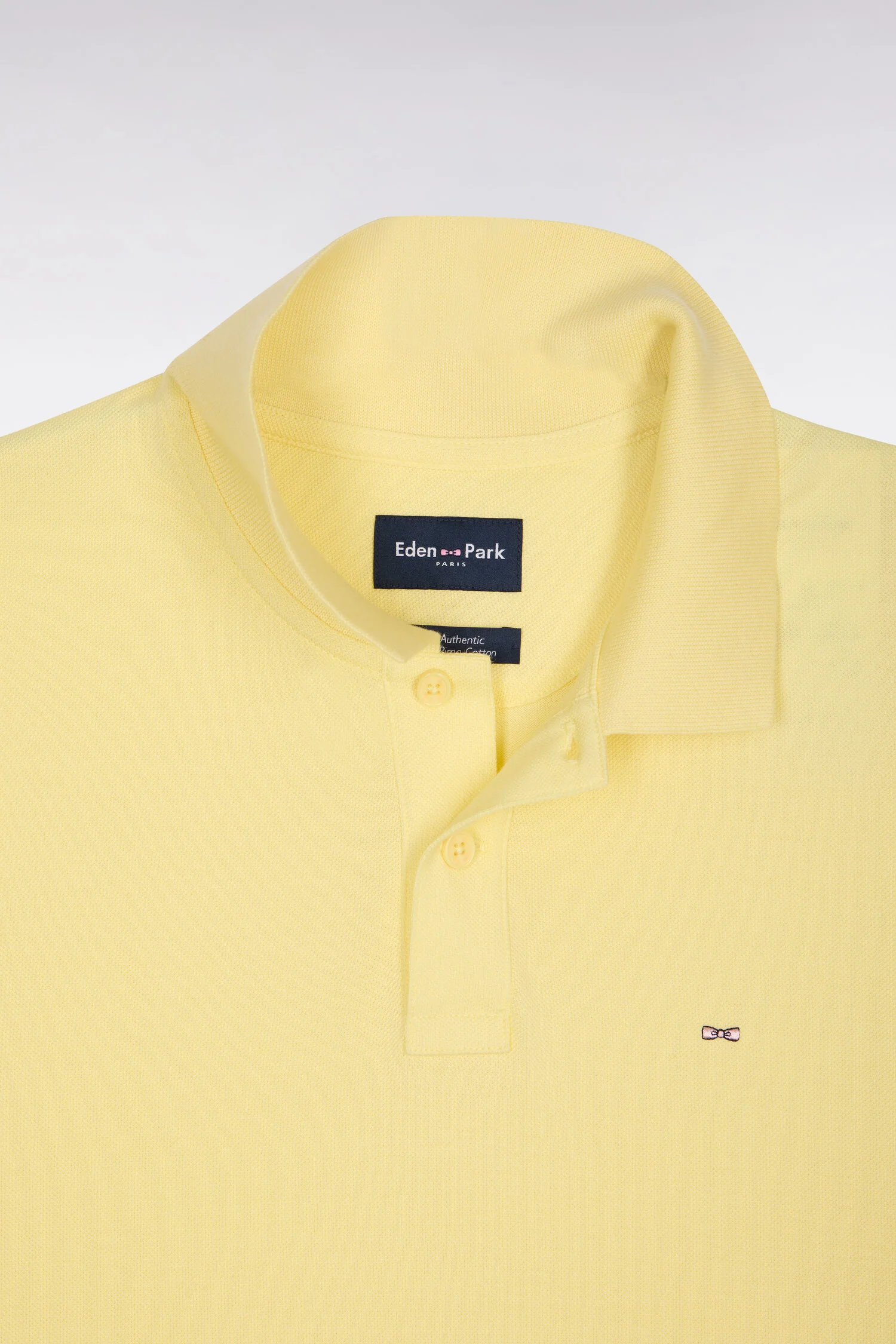 Polo à manches courtes en coton jaune clair coupe regular - Image 6