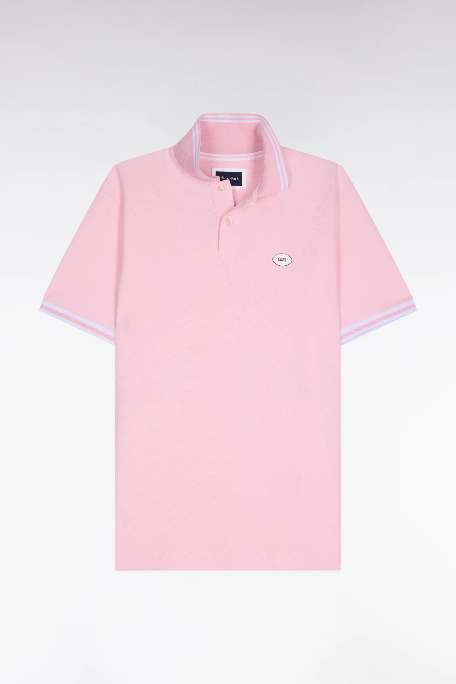 Polo à manches courtes en coton rose - Image 2