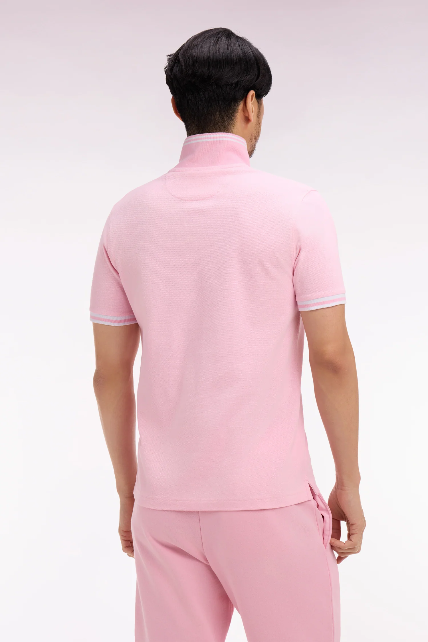Polo à manches courtes en coton rose - Image 5